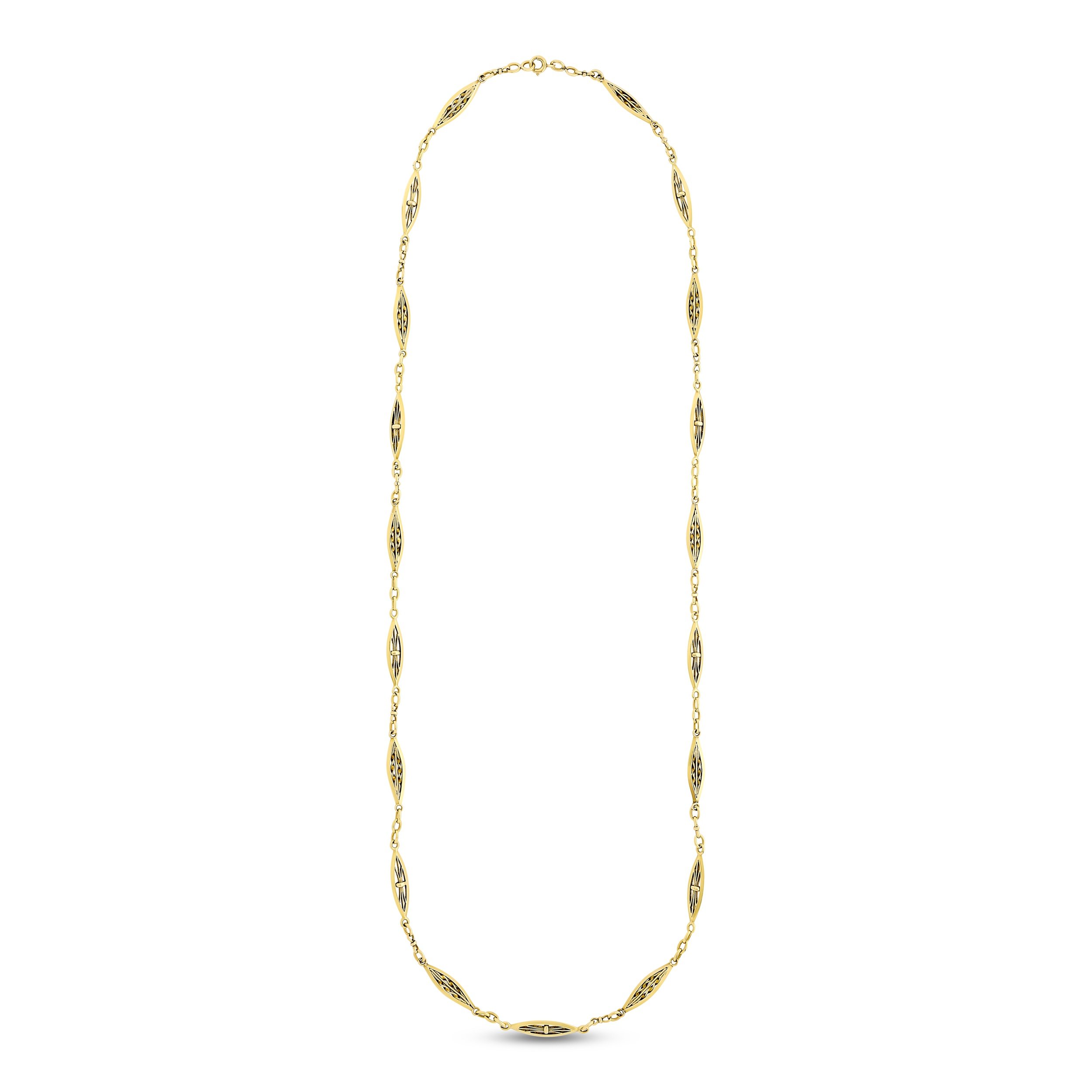 18k yellow gold fancy link chain necklace