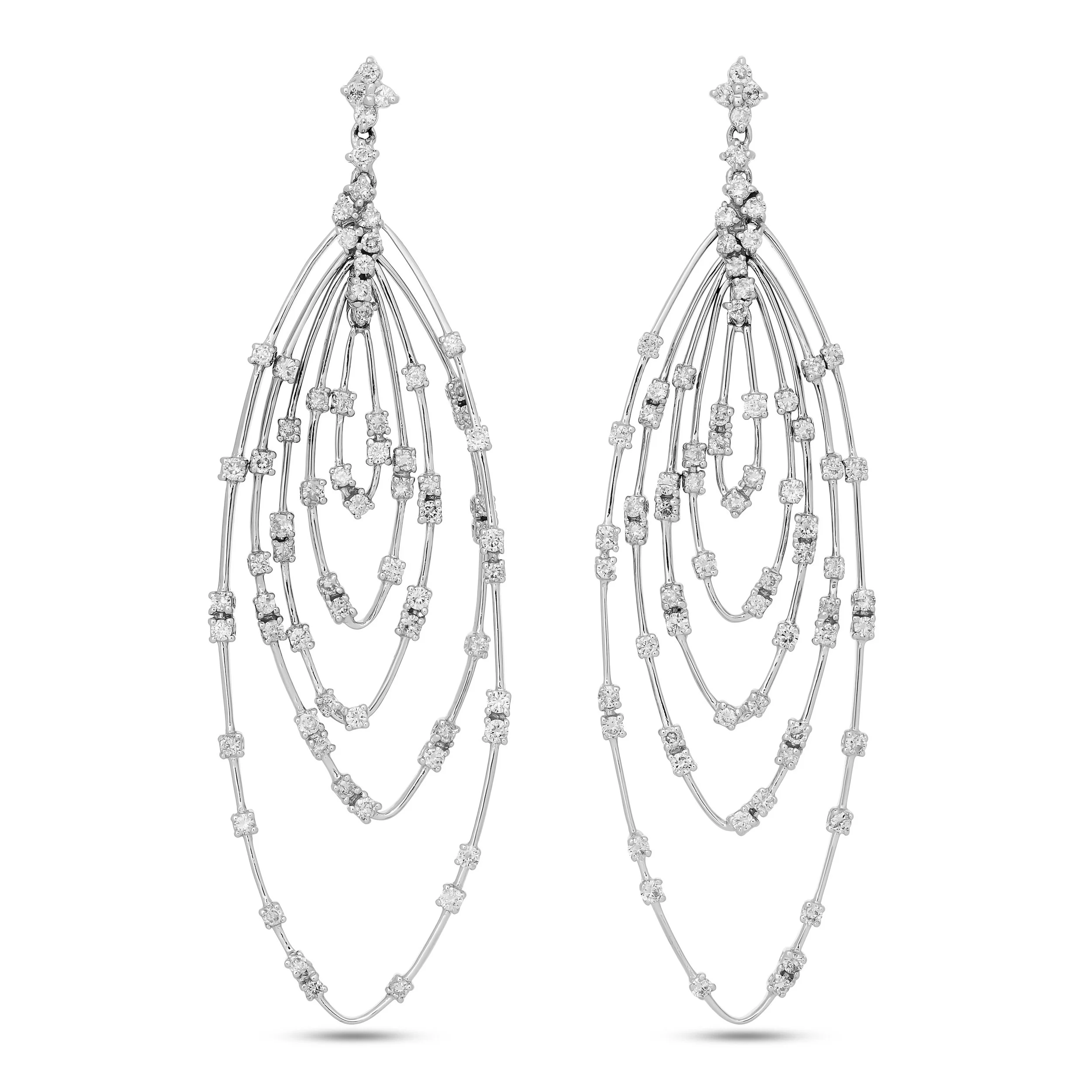 18k white gold diamond earrings