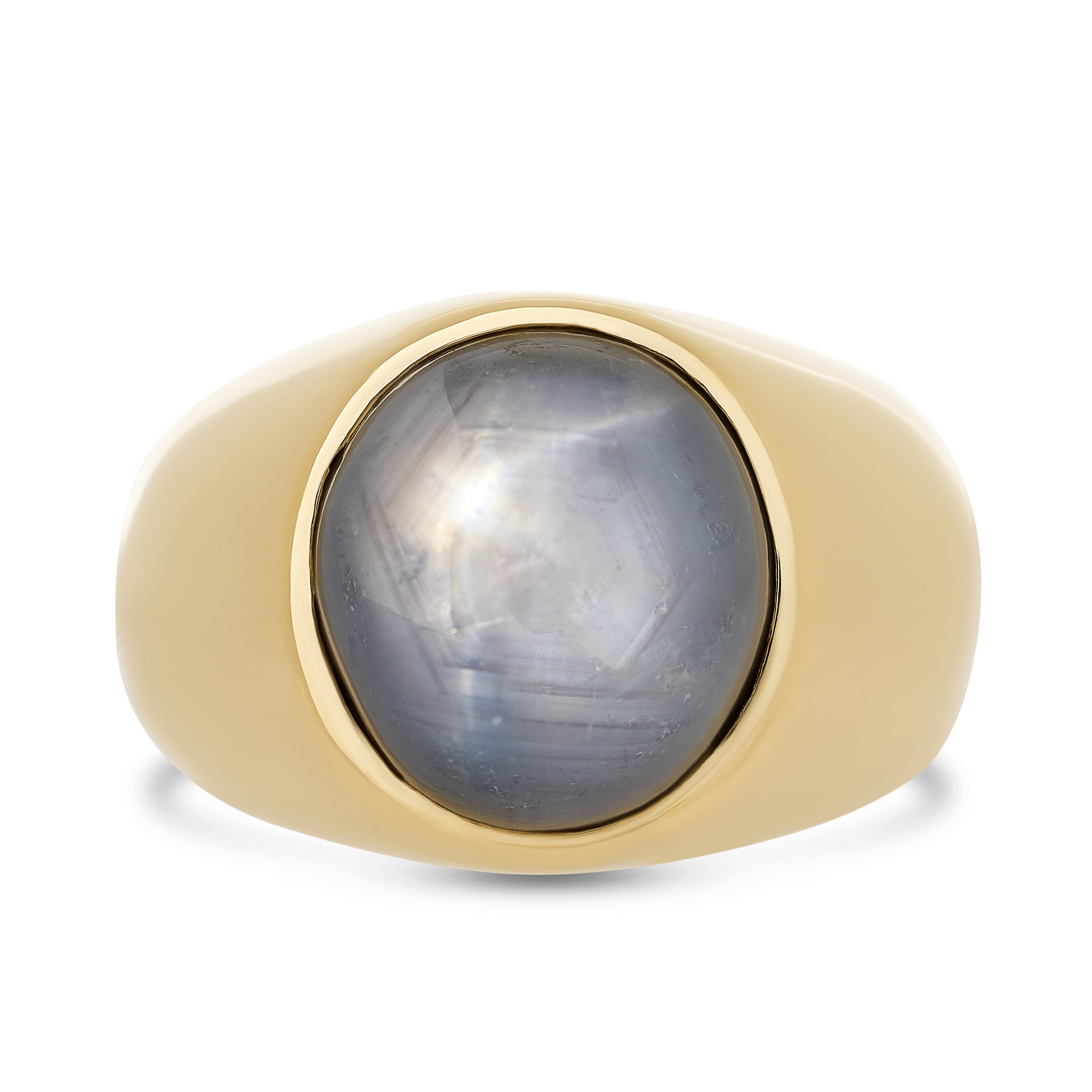 Men's 14k yellow gold 22.00ct star sapphire ring