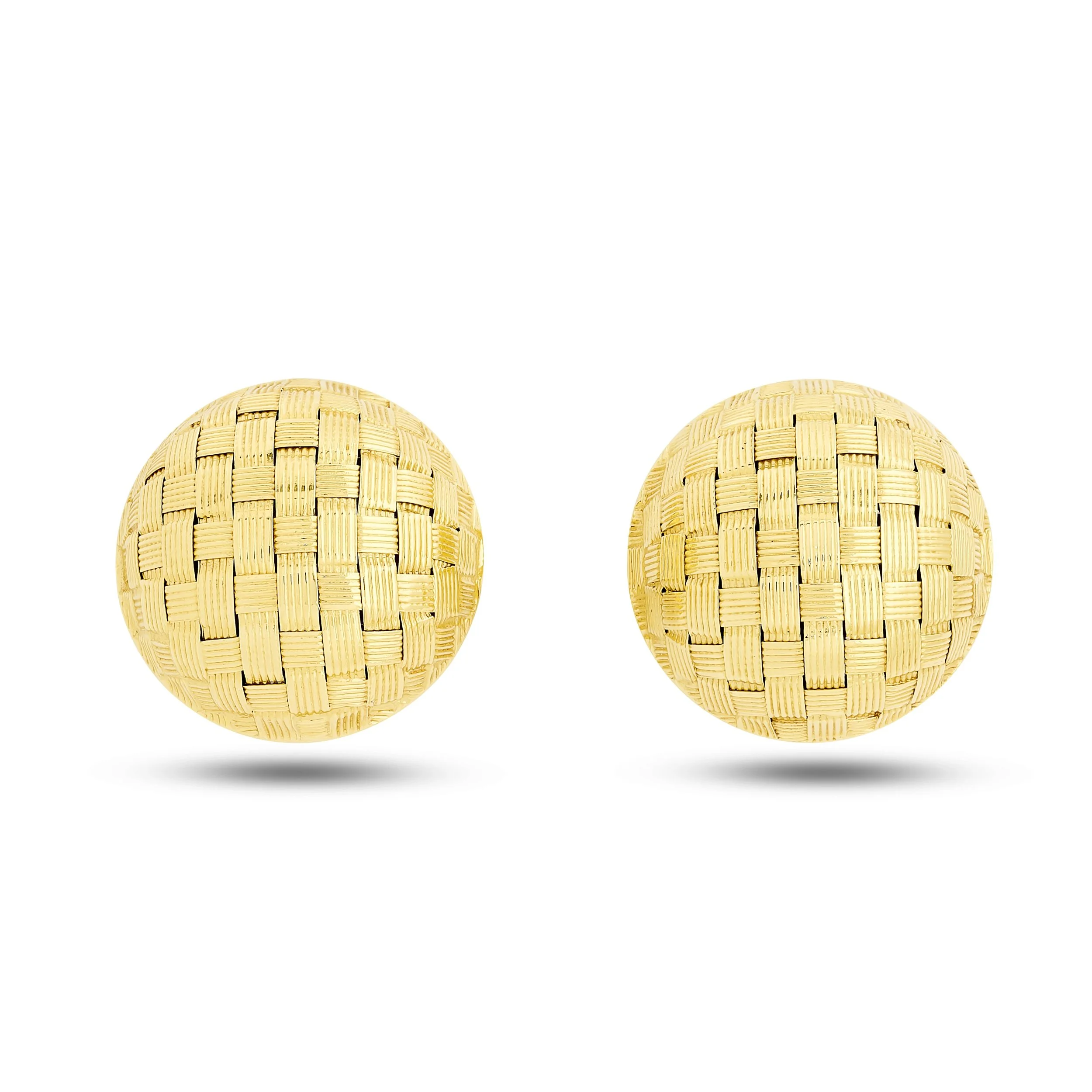 Italian 18k yellow gold woven earrings