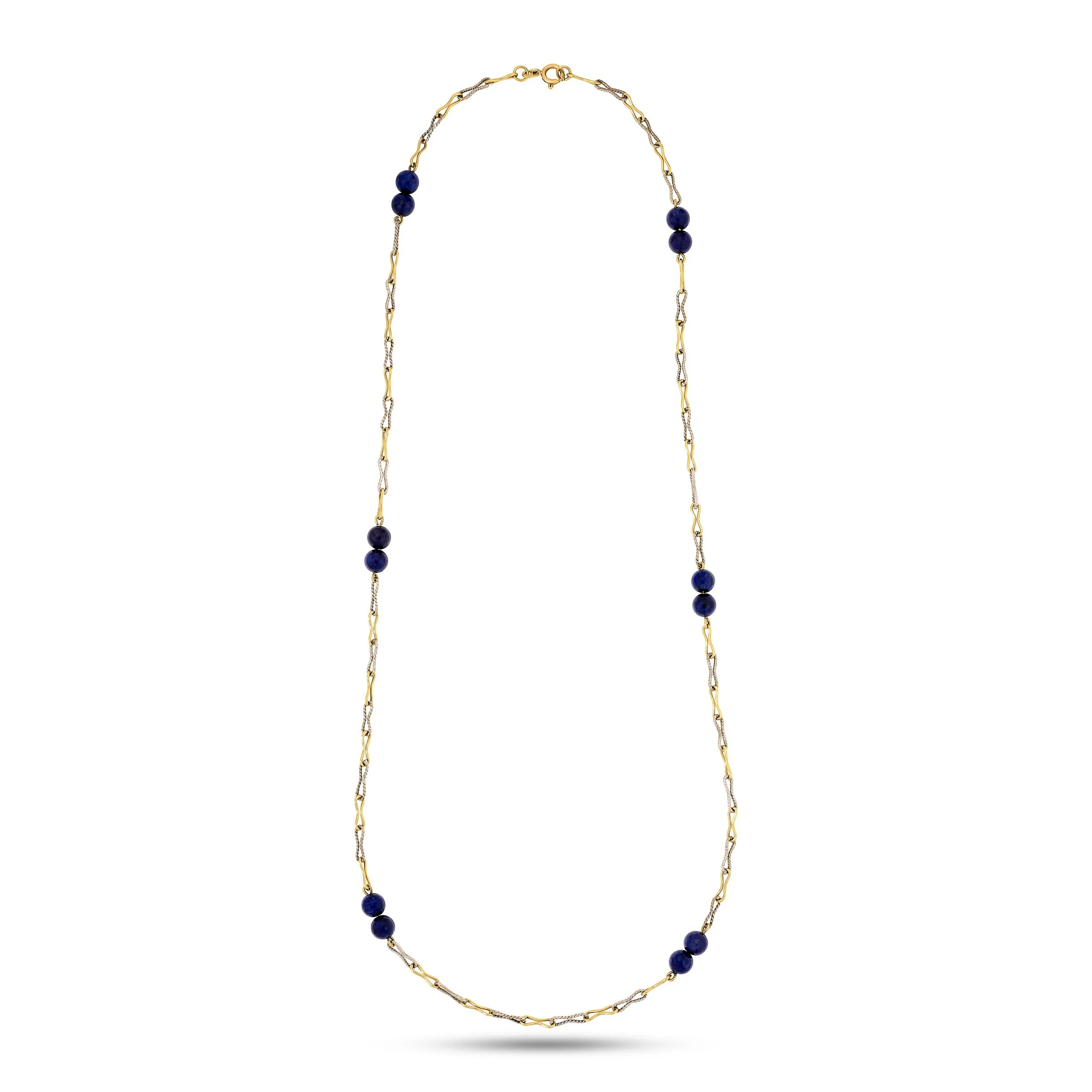 18k two-tone lapis necklace