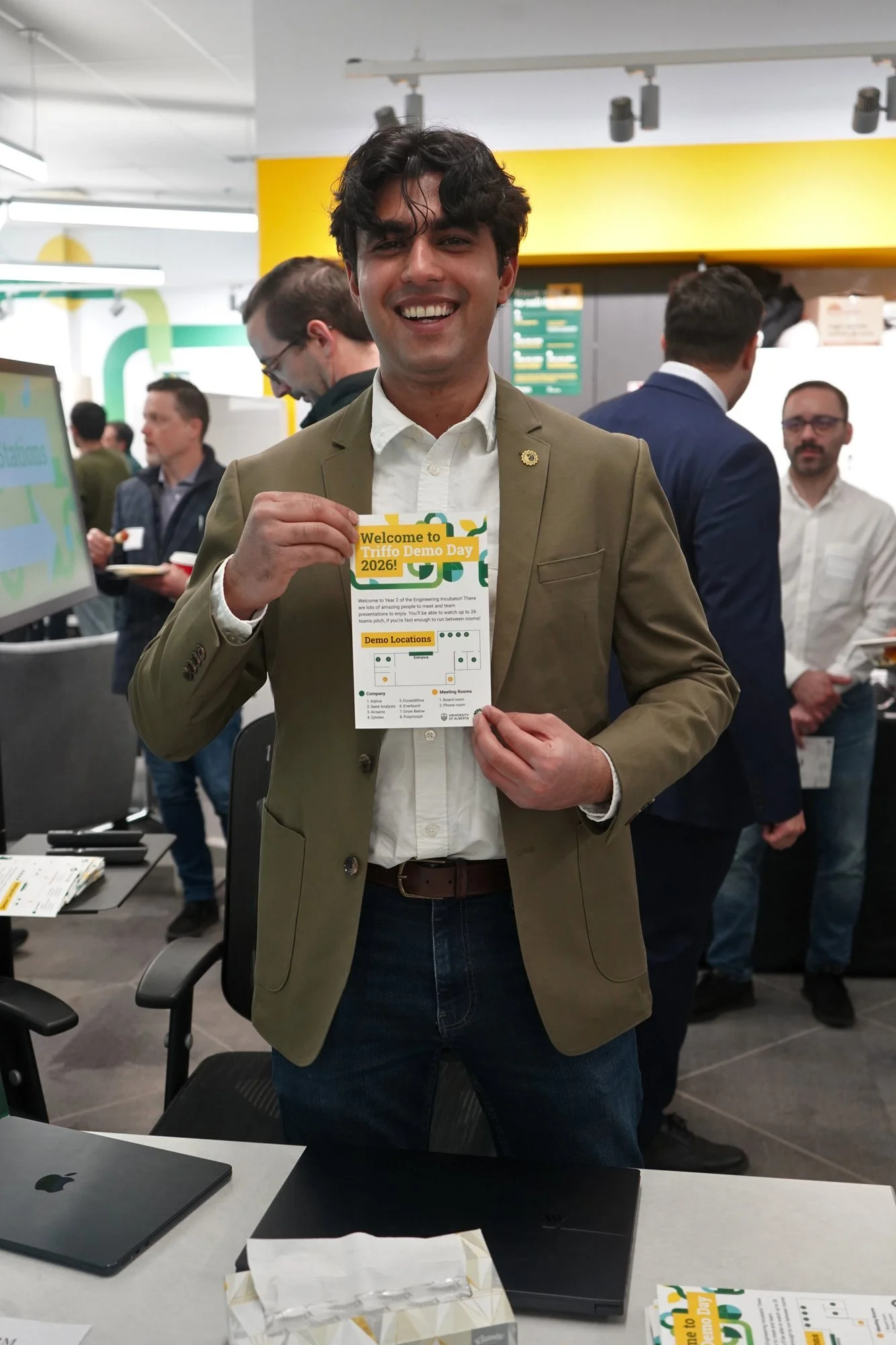 Shar Bhanwala, Startup TNT's Edmonton Community Manager, smiling at a startup community event