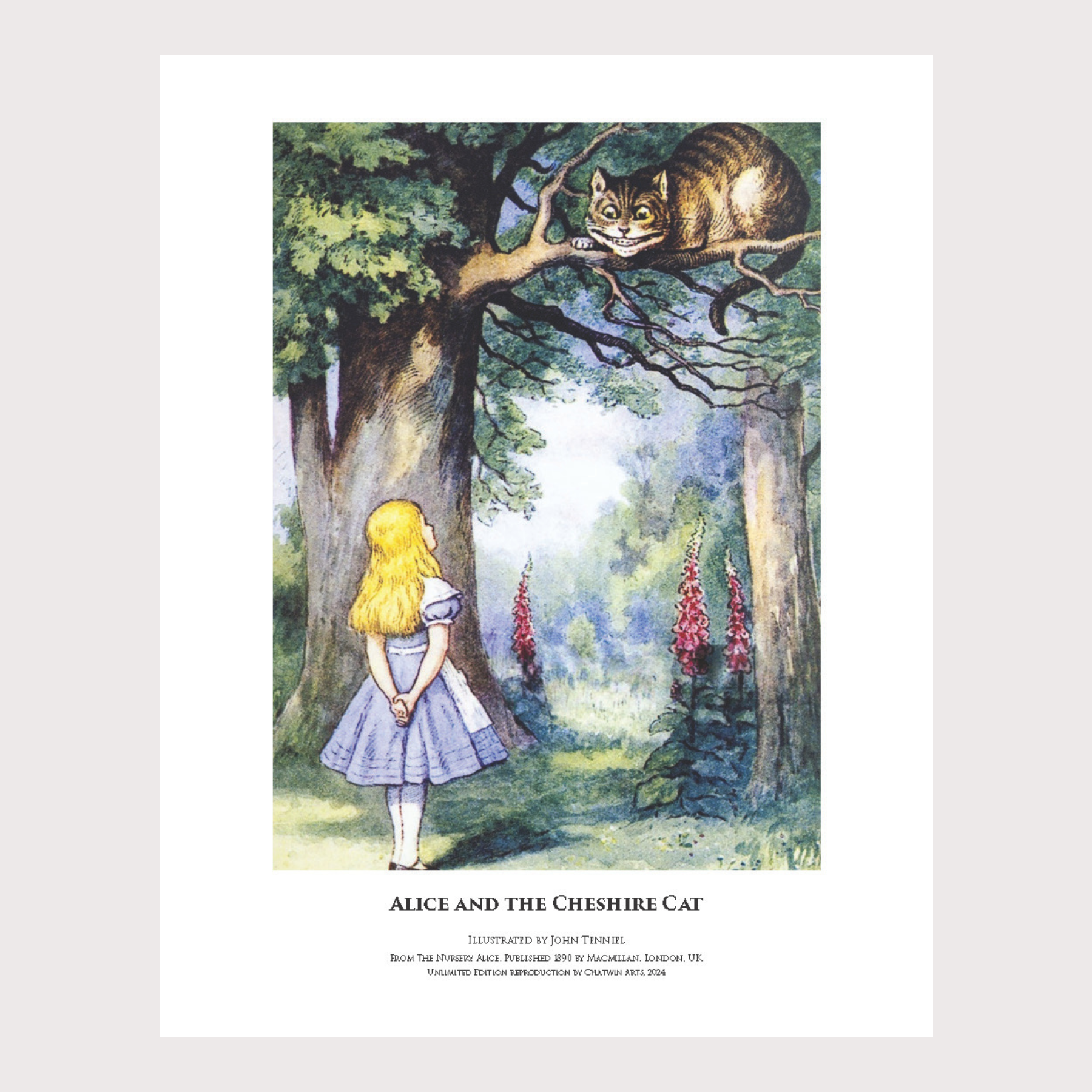 Alice and Cheshire Cat 14 x 11 in