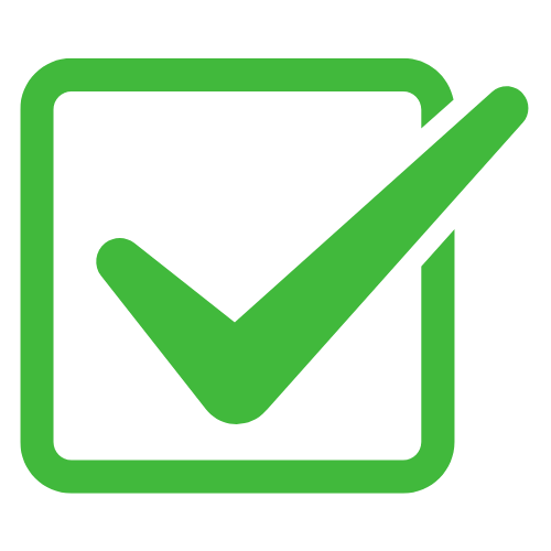 Green checkmark in a box icon