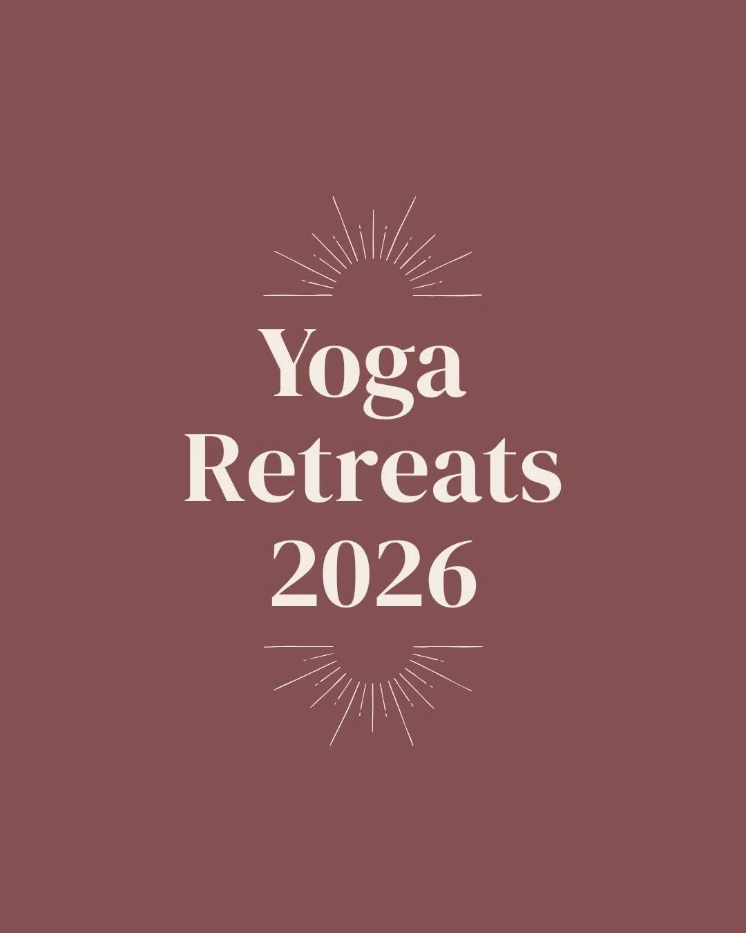 Yoga Retreats &ndash; Erstes Halbjahr 2026

Zeit zum Durchatmen. Zeit f&uuml;r dich. Zeit f&uuml;r gemeinsames Sein. 

Raus aus dem Alltag, rein in Bewegung, Stille, Lachen, gutes Essen, Natur &amp; tiefe Entspannung.

Ob Wellness, Wandern oder kreat