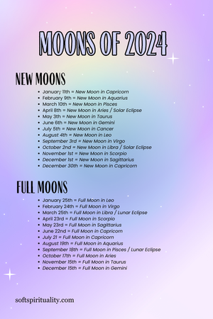 Lunar Witch: Moons of 2024 — soft spirituality