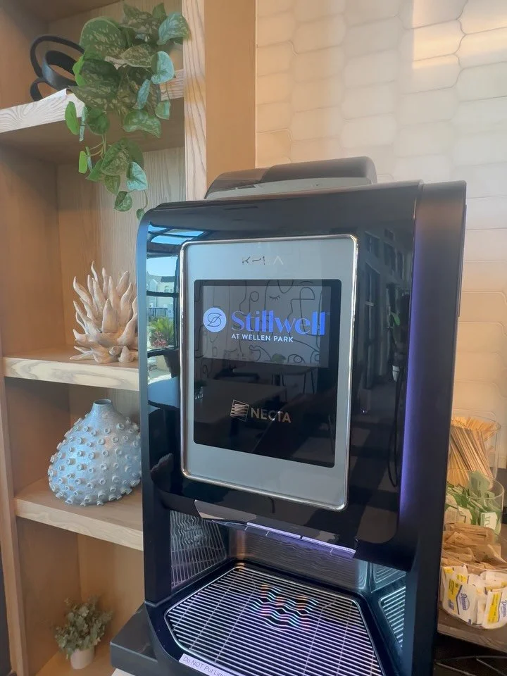 Feeling the chill?🧊 Swing by the clubhouse and warm up at our DIY coffee and hot chocolate bar- Happening now!!