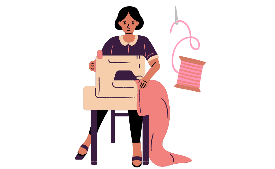 woman sewing