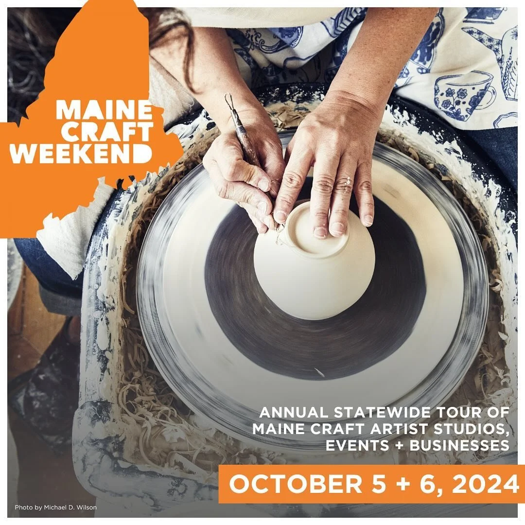 ✨Join us for Maine Craft Weekend✨

Our doors will be open Sat Oct 5th and Sun Oct 6th from 9am - 5pm for gallery shopping, studio touring, and community connecting! Check us out at 118 Washington Ave or pop down to our second studio location at 49 Fo