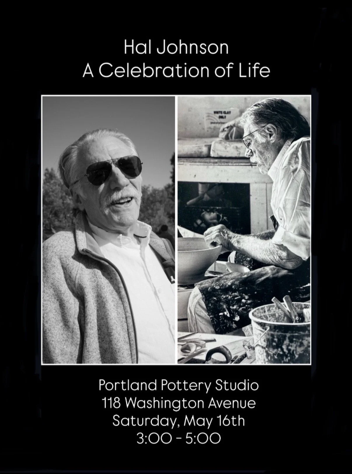 Join us this Sat, May 16th for a Celebration to Honor the Life of Hal Johnson. Hal was a beloved Portland Pottery student + friend to many. He was known around the studio for throwing amazing moon jars (a traditionally Korean form, intentionally asym