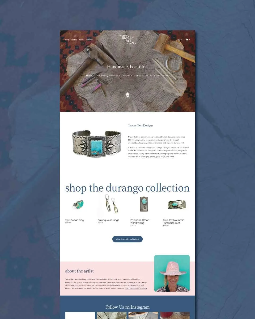 She thought she just needed an e-commerce store…
Tracey’s original site was on Squarespace 7.0, and while it showed her work, it wasn’t set up to support sales or reflect her brand. The site was clean, but almost “too clean&