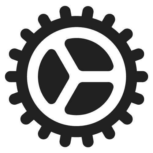 black gear accessiblity icon