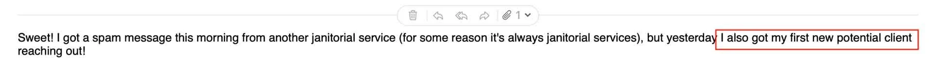 I got my first new potential client reaching out!