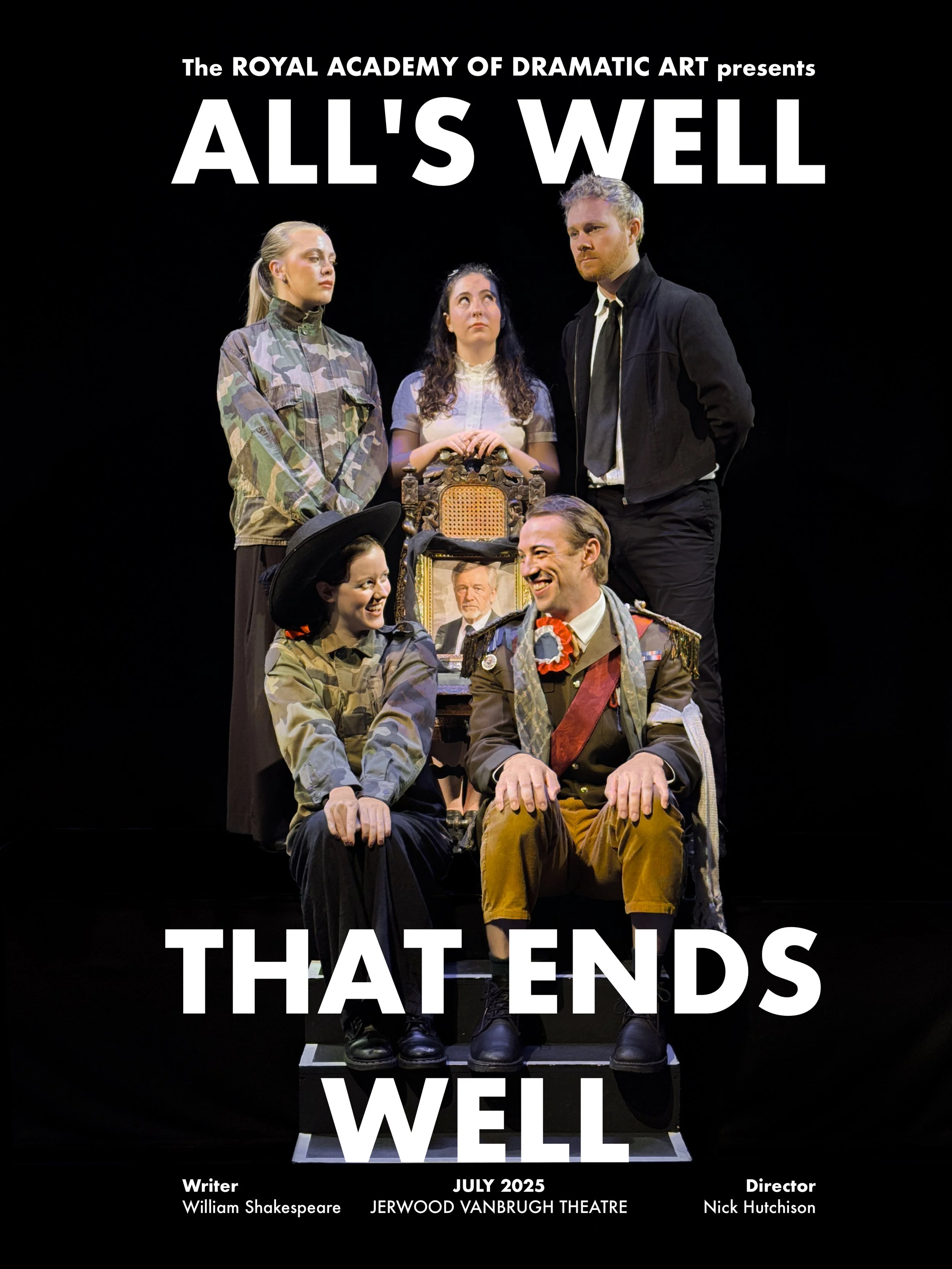 Liam Sharpe performs in All's Well That Ends Well