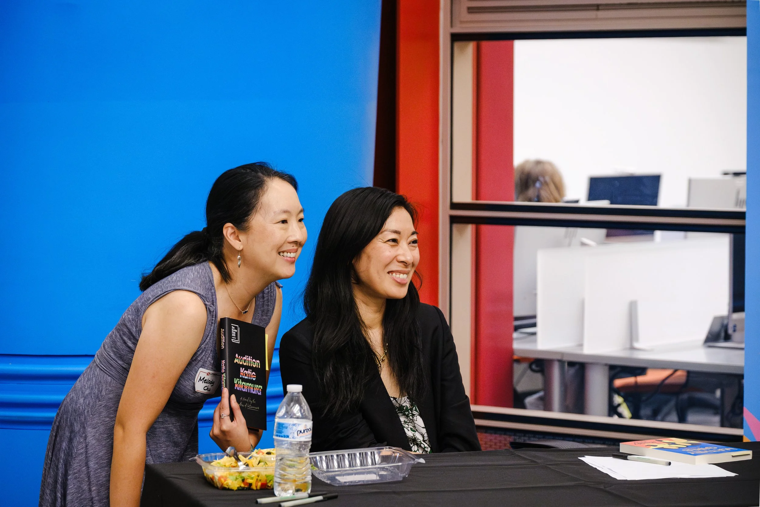 Katie Kitamura and conference attendee, 2025 Inkubator, Cleveland Public Library