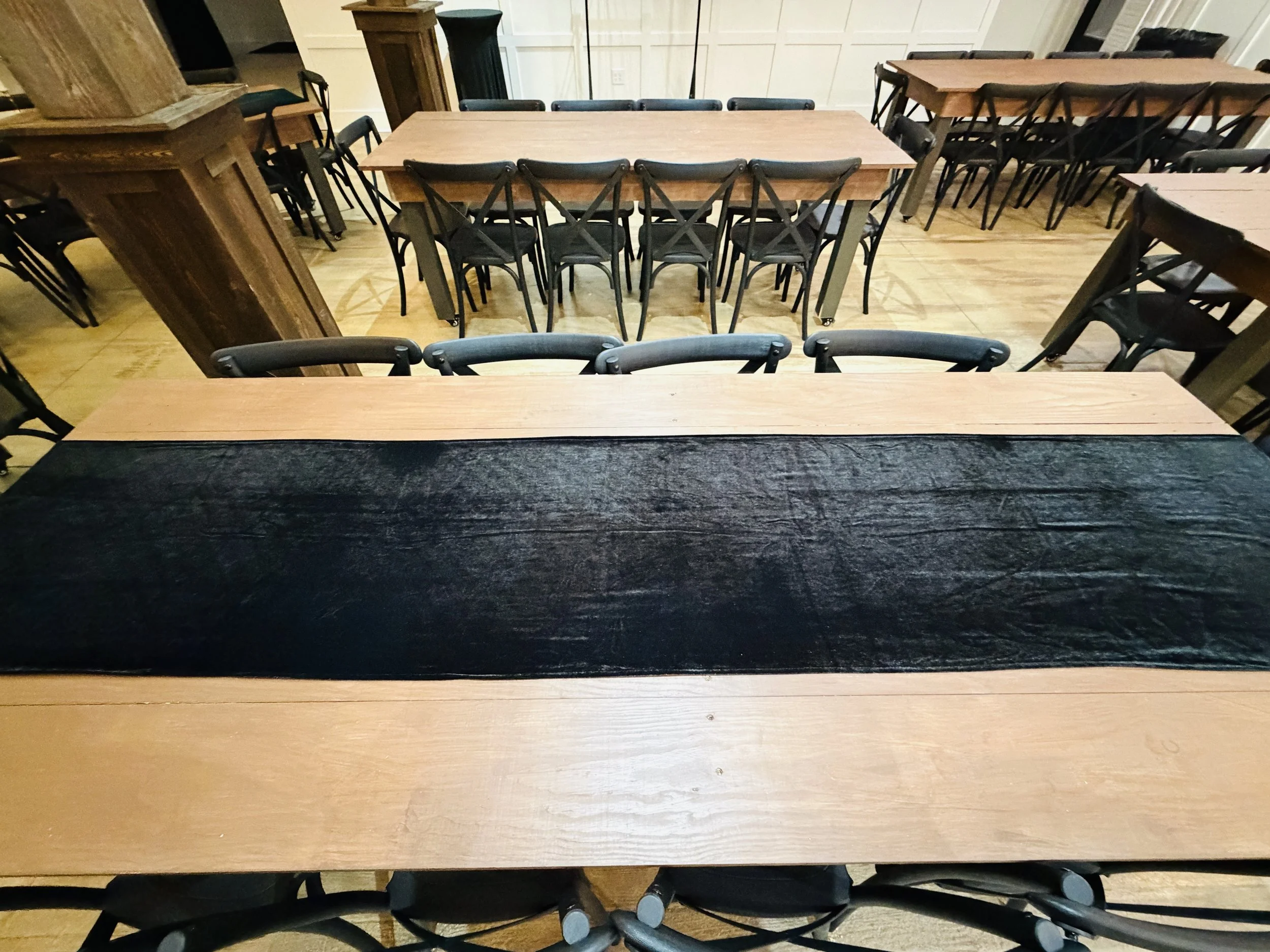 Black Velvet Table Runner