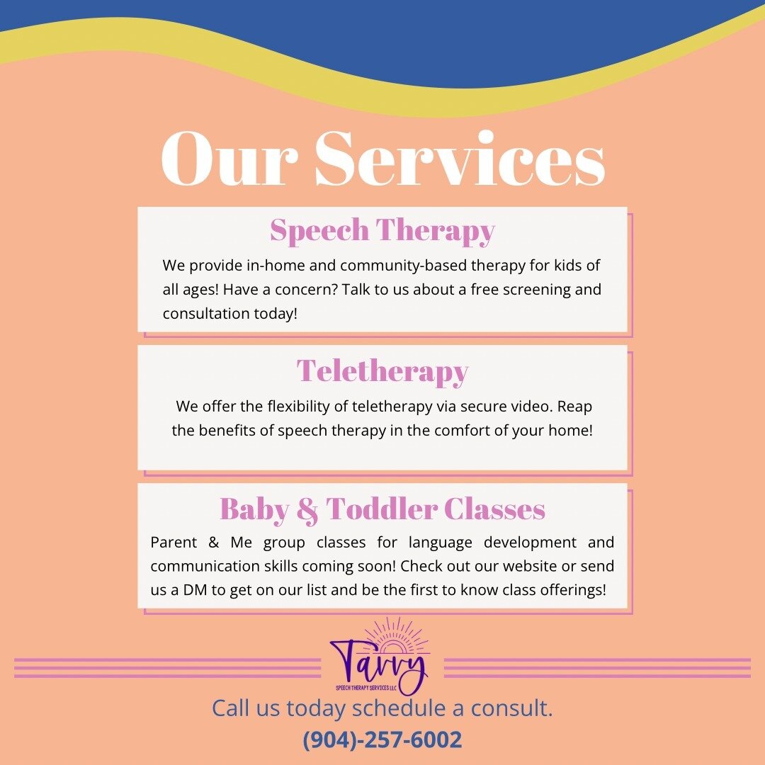 ⭐️Services we Provide ⭐️

&bull; Free screenings and consultations
&bull; Speech and Language Evaluations
&bull; Individualized therapy in the home, community, or teletherapy
&bull; COMING SOON! Baby and Toddler Group Language Classes

Got questions?