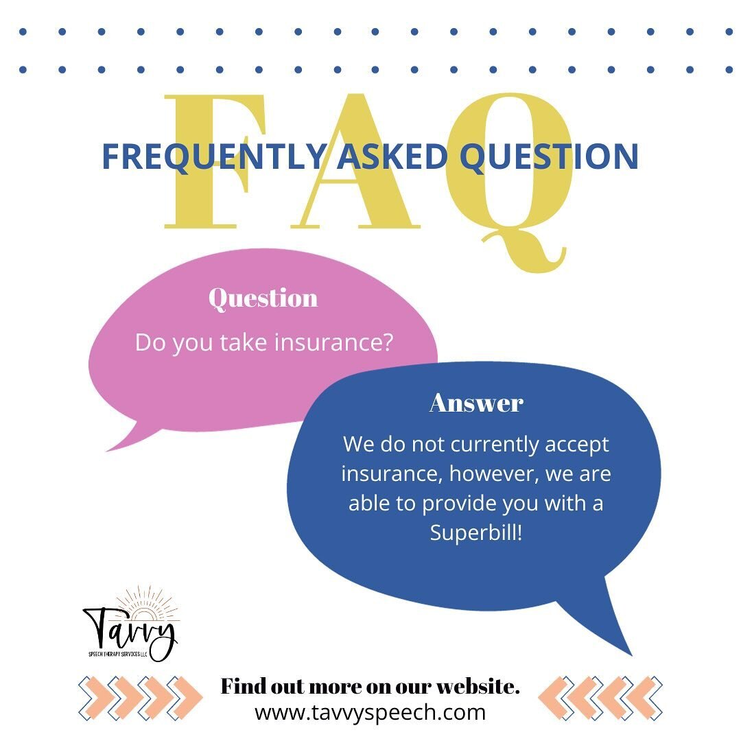 Tavvy Speech Therapy Services is private pay only. We do not accept insurance at this time, however, we can provide you with a Superbill! Ask us how!

#speechtherapy #speechdelay #speechdevelopment #speechdelaykids #jacksonvilleflmoms #jacksonvillemo