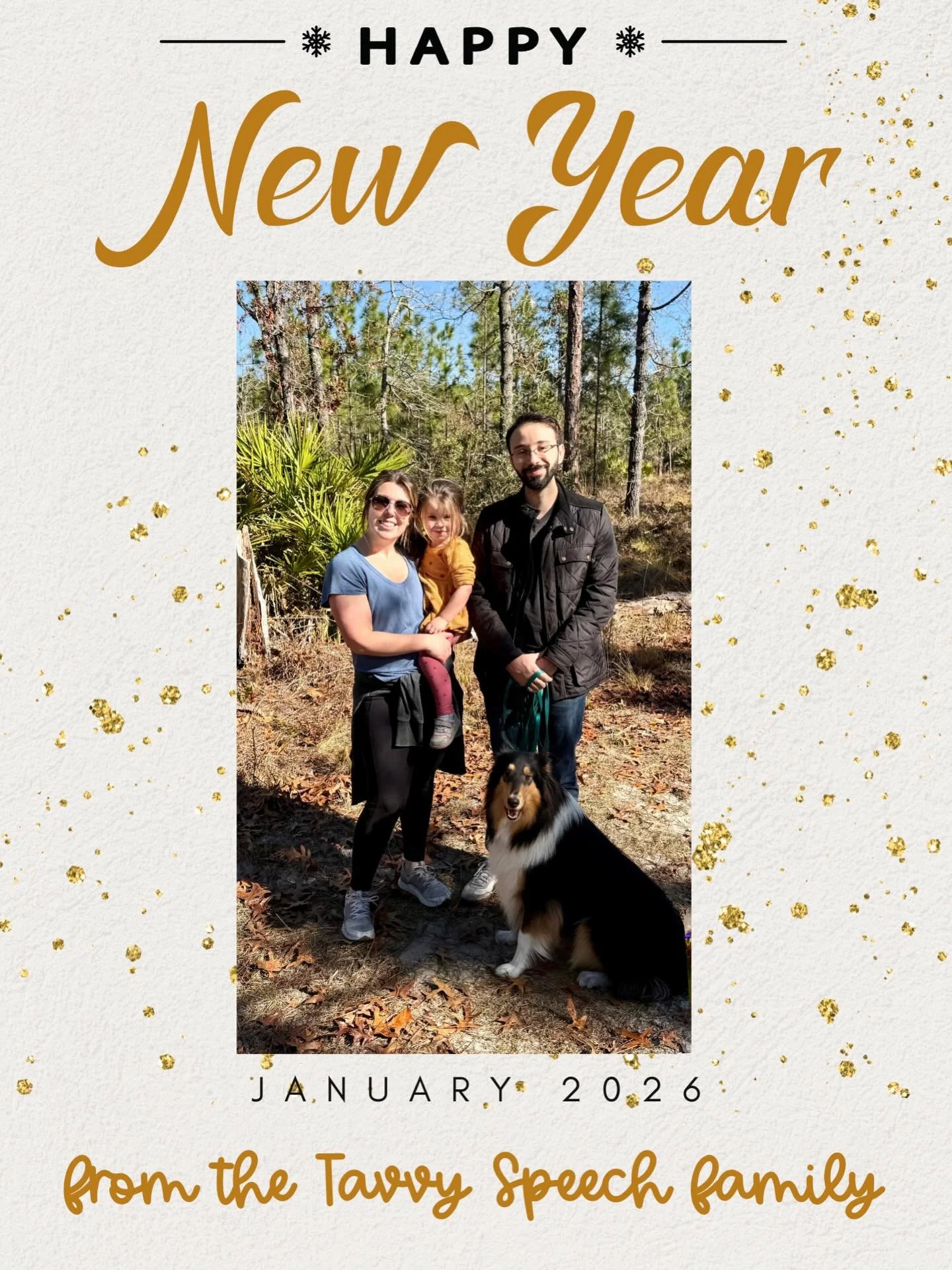 Happy New Year from my family to yours! Can&rsquo;t wait to see what exciting adventures this new year will bring Tavvy Speech Therapy Services! Thank you to all the amazing families who choose to work with us. We are incredibly grateful for the oppo