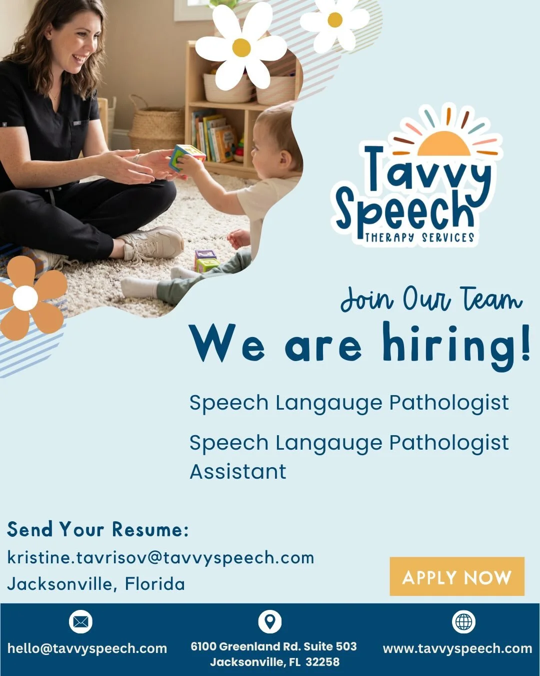 ✨ We&rsquo;re growing! Tavvy Speech Therapy is seeking warm and engaging therapists who are passionate about pediatric therapy, collaboration, and individualized care.

If you&rsquo;re looking for a supportive, boutique private practice environment w