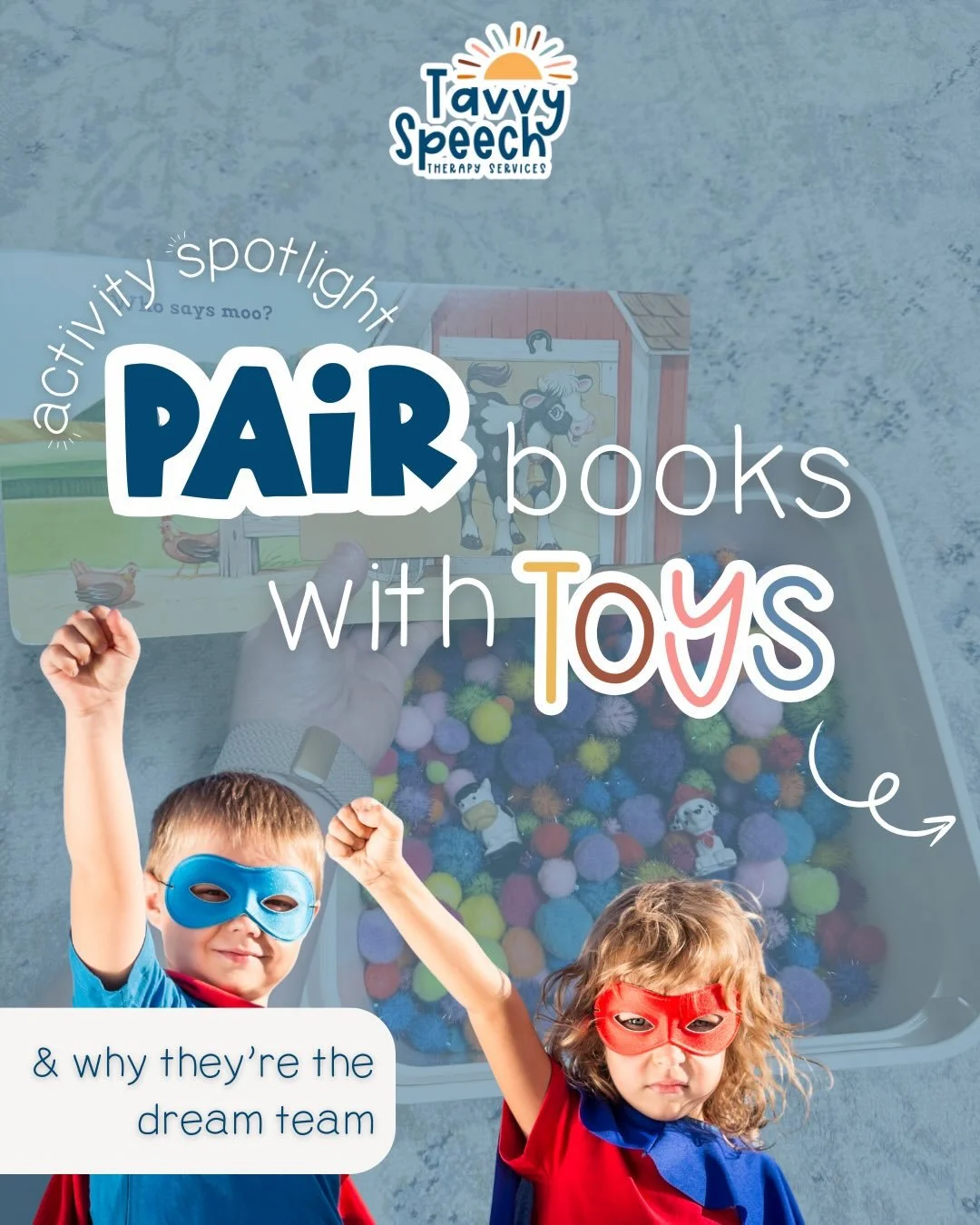 Books and toys are one of my favorite &ldquo;speech therapy hacks&rdquo; for building language through play.

When children hear words in a story and then use those same words during play, their brains create stronger connections for vocabulary, comp