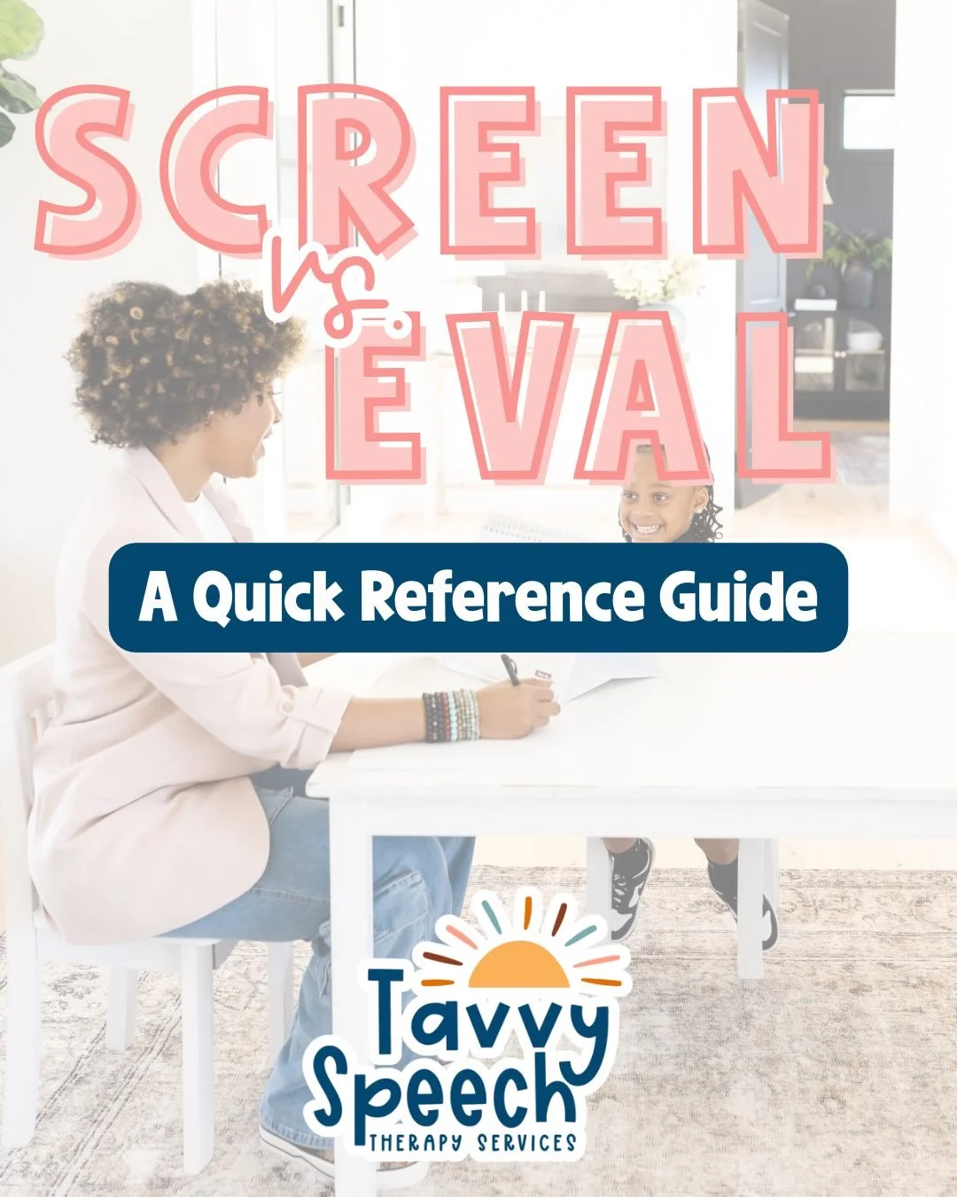 Did you know that screenings and evaluations are different? Both are valuable and serve different purposes.

Speech and language screenings give a quick snapshot of skills and are completed in a short period of time. Often screeners are used to deter
