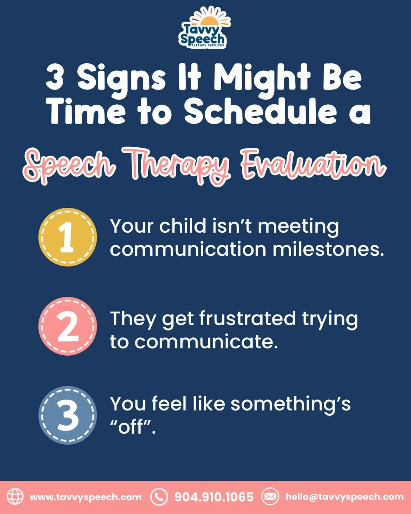 If you have concerns about your child&rsquo;s communication, you don&rsquo;t have to wait!

Reach out for a free discovery call for immediate support and guidance.

#jacksonvillemoms #stjohnsmoms  #speechtherapy #SLPtips #earlyintervention