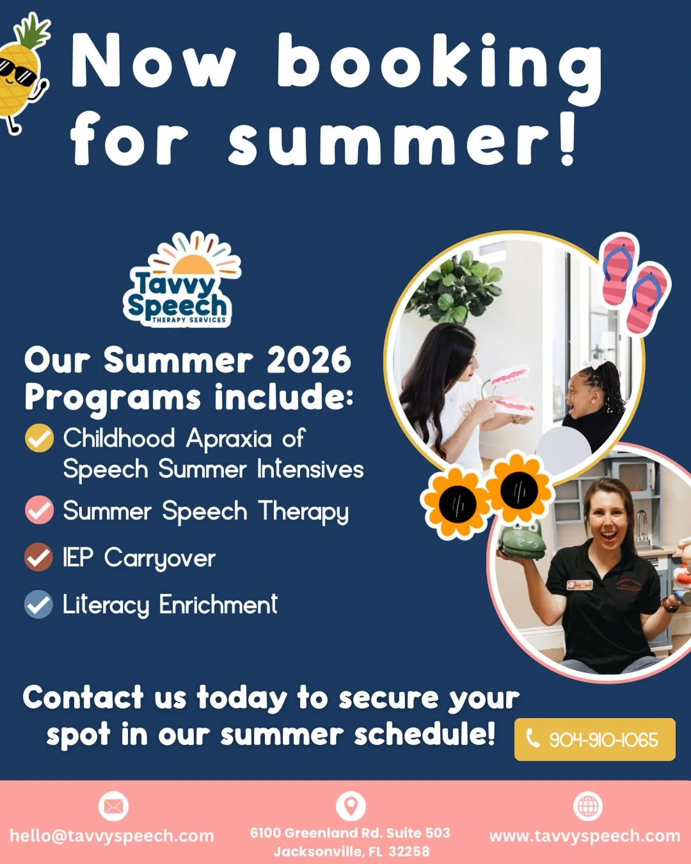 Now booking for summer speech therapy! Check out how we can support your child this summer:

Childhood Apraxia of Speech 6 week summer intensives

Does your child have an IEP for speech? Keep their progress going this summer!

Literacy support and en