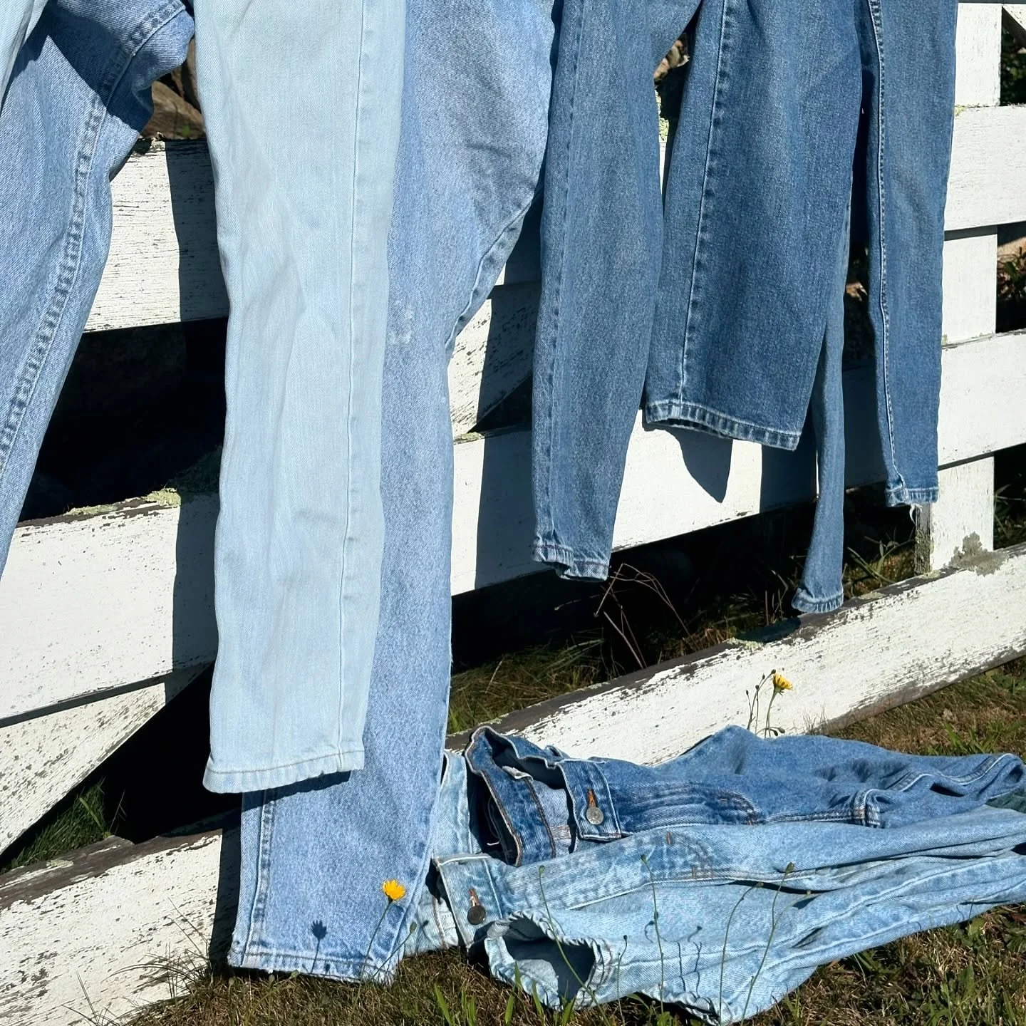 New to us but old to someone else. Blue denim hitting the floor today🌀✨🦋✨💙 

Open at 10; stop by on this half shore day🌊 

#fall #september #gilmoregirls #blue #denim #jeans #vintage #thrift #sustainability #sustainablefashion
