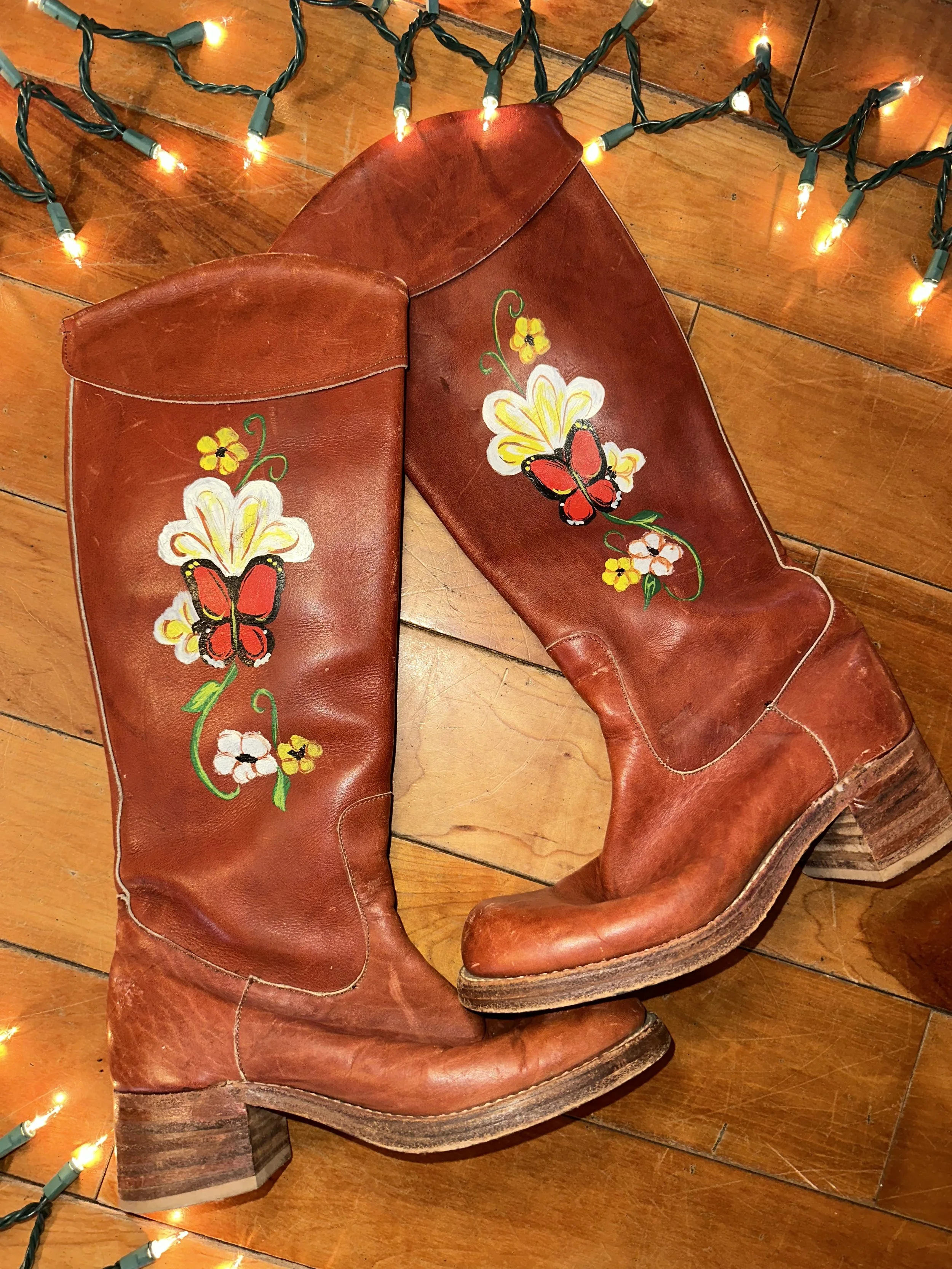 1970’s Polly Crocket Hand Painted Campus Boots