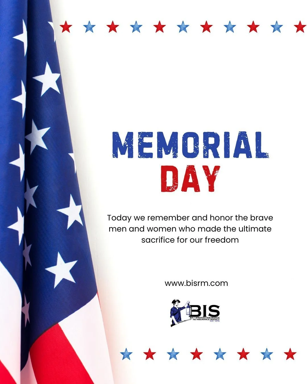 Today we take a moment to remember those who gave their lives for our country.

Because of their sacrifice, we&rsquo;re able to live our everyday lives with freedom. This is something we don&rsquo;t take lightly.

We&rsquo;re grateful today and alway