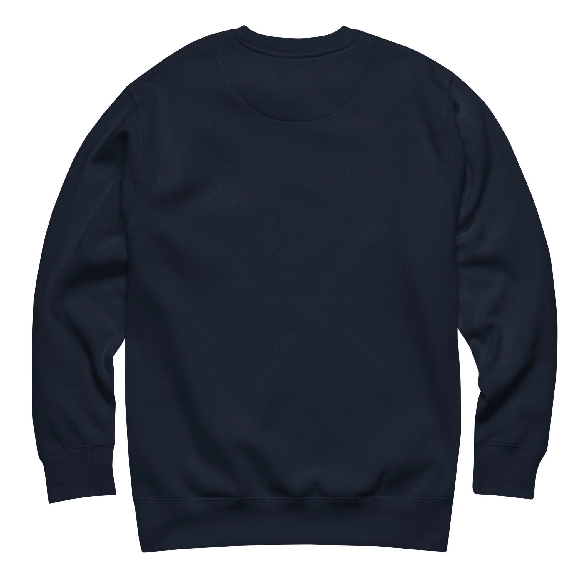 Back view of super soft Tucson Defined minimalist graphic sweatshirt in classic Navy Blazer.