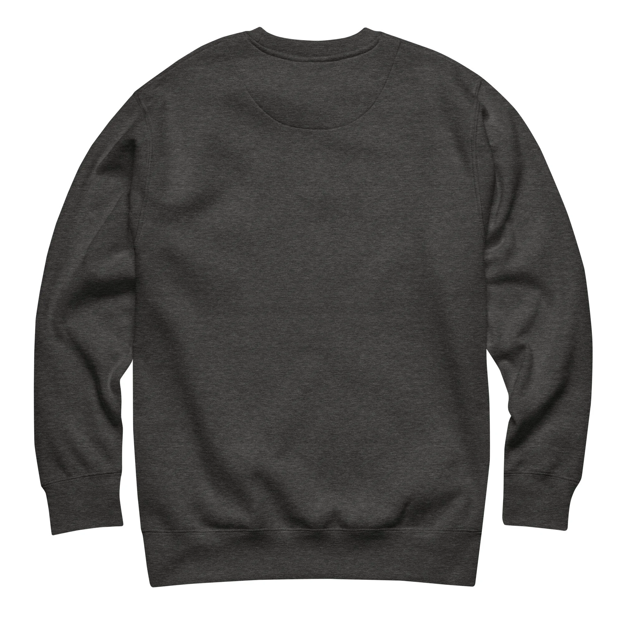 Back view of super soft Tucson Defined minimalist graphic sweatshirt in cool Charcoal Heather.