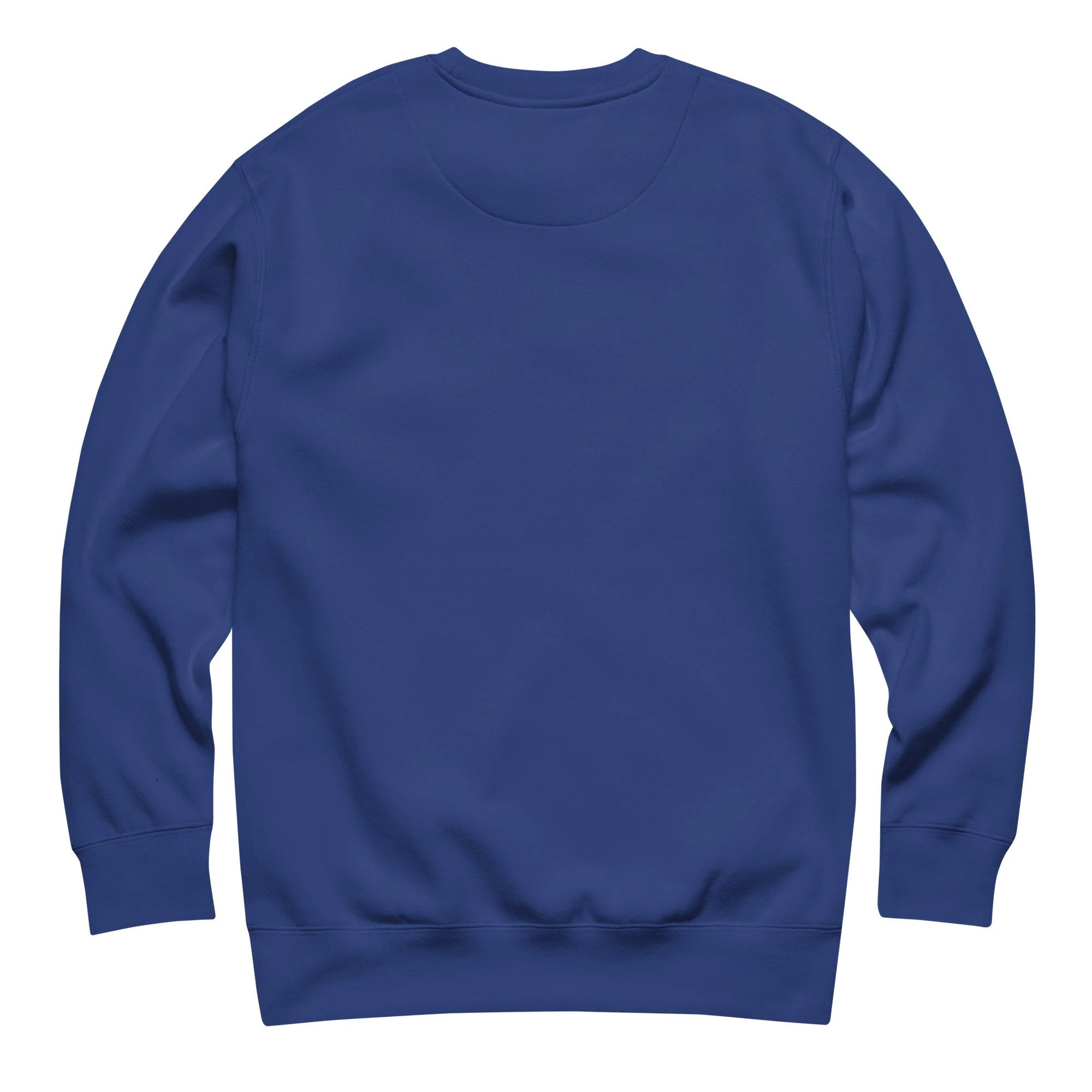 Back view of super soft Tucson Defined minimalist graphic sweatshirt in beautiful Team Royal blue.