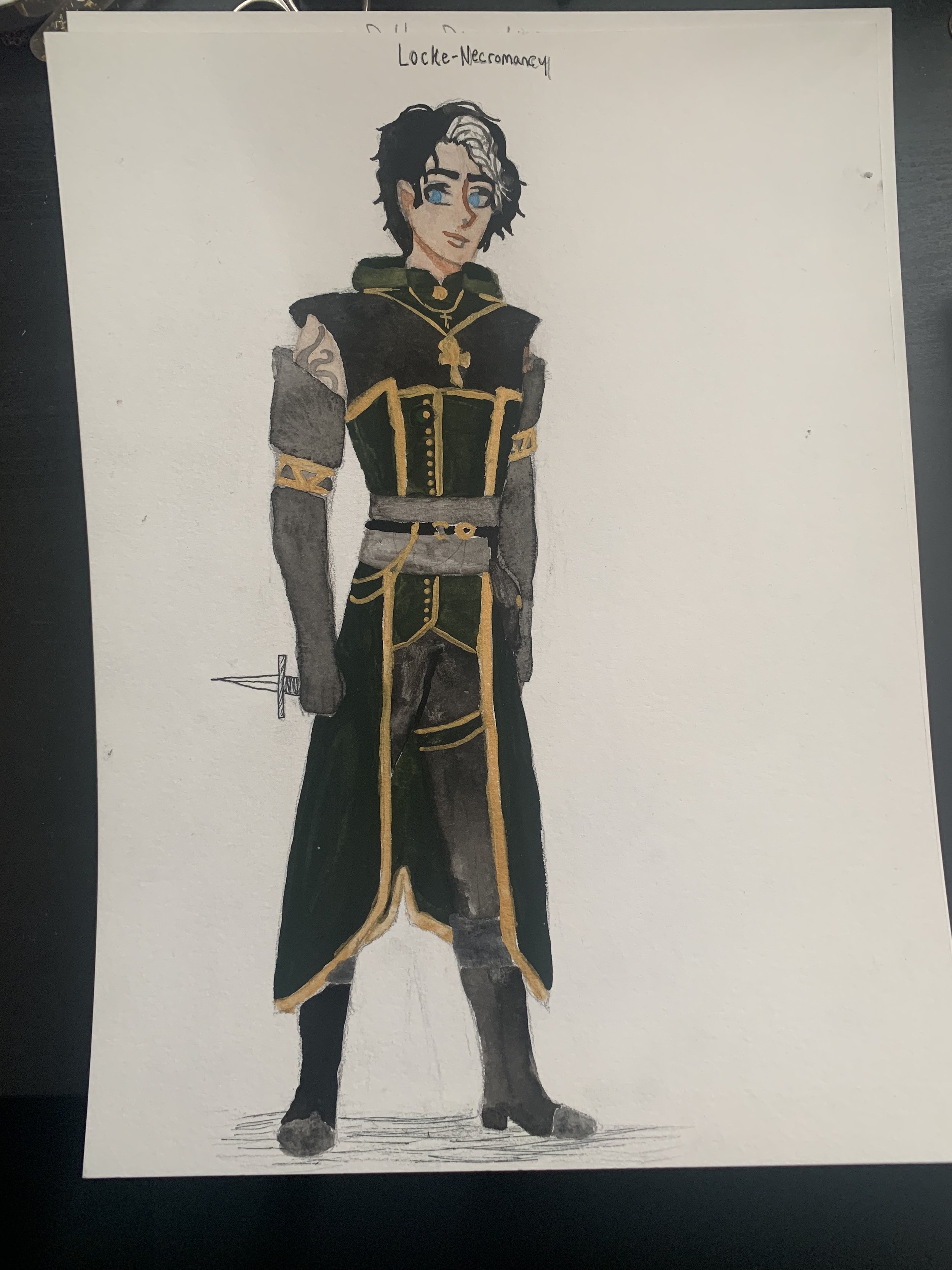 Dungeons and Dragons Character Design (watercolor, pencil, and ink)