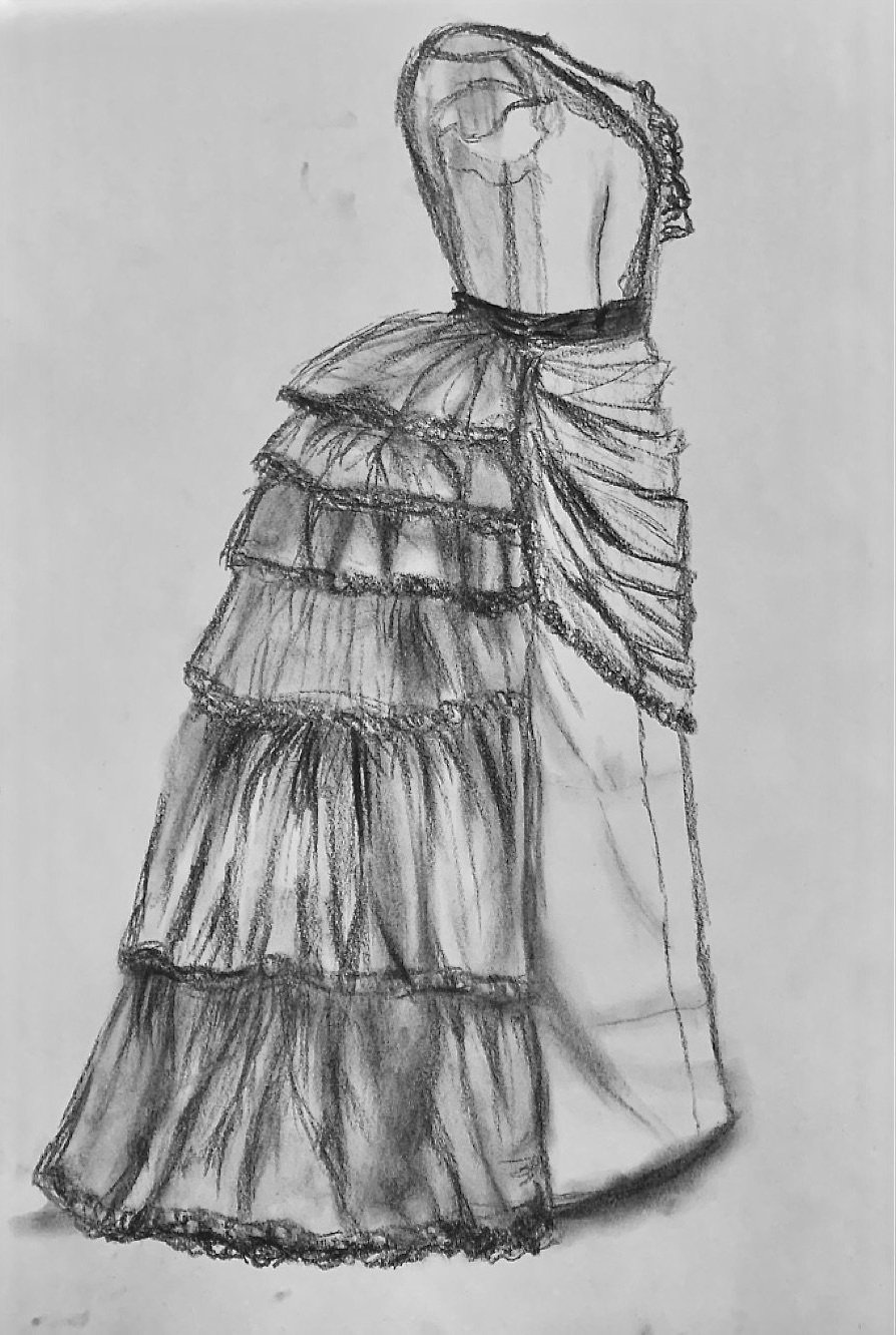 Standing Dress Sketch (charcoal)