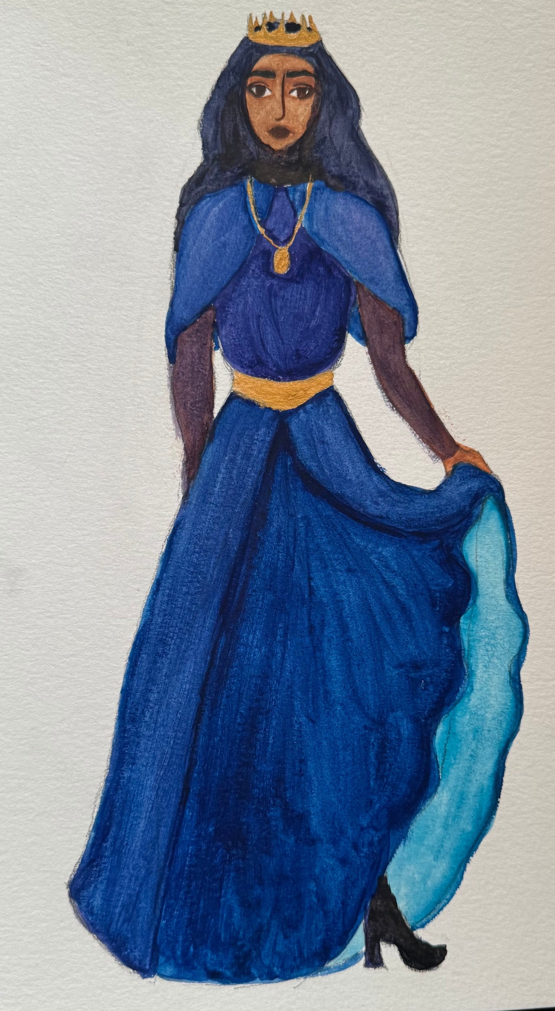 The Princess Design From Godfather Death by The Grimm Brothers (watercolor and pencil)