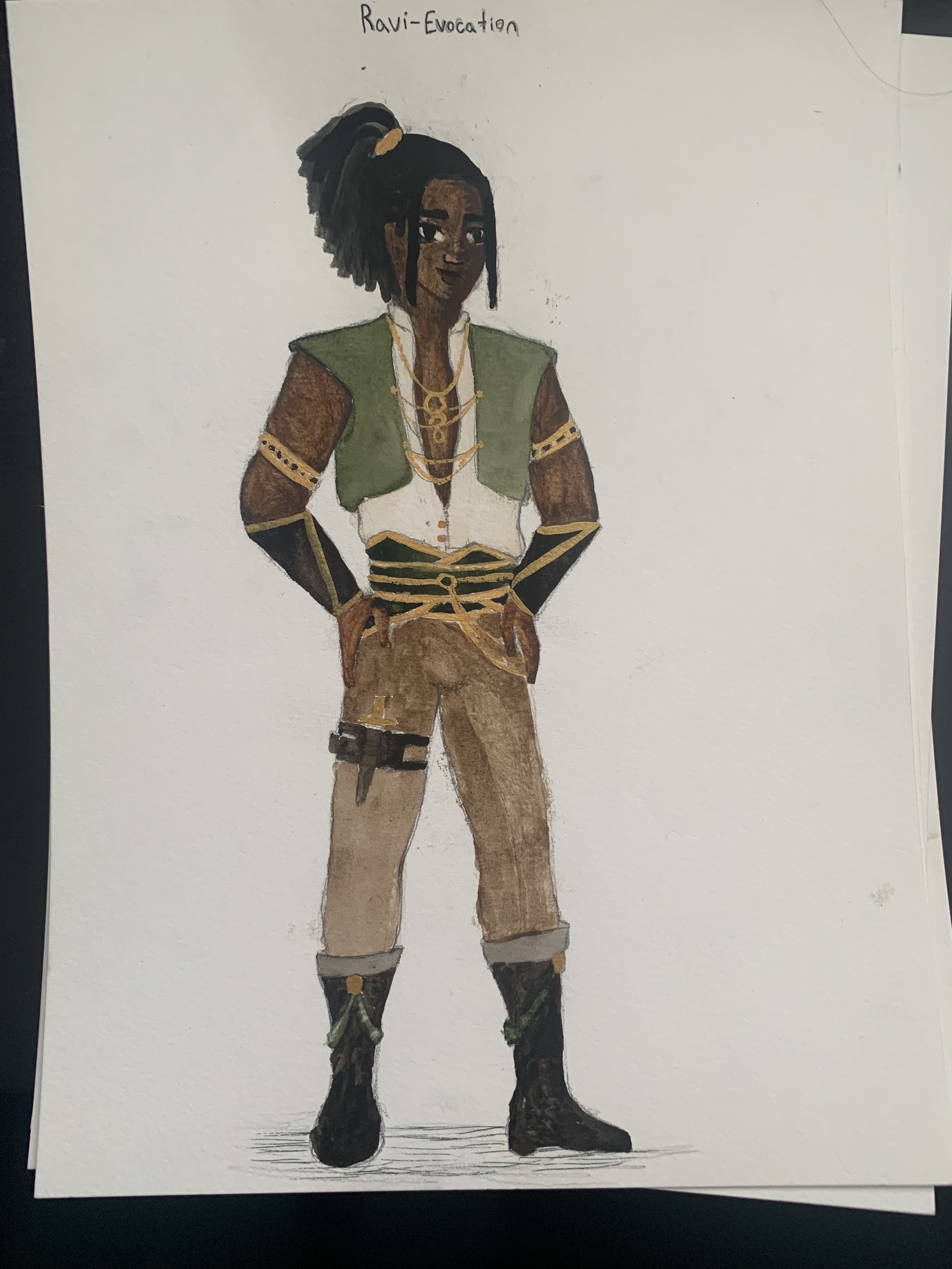 Dungeons and Dragons Character Design (watercolor, pencil, and ink)