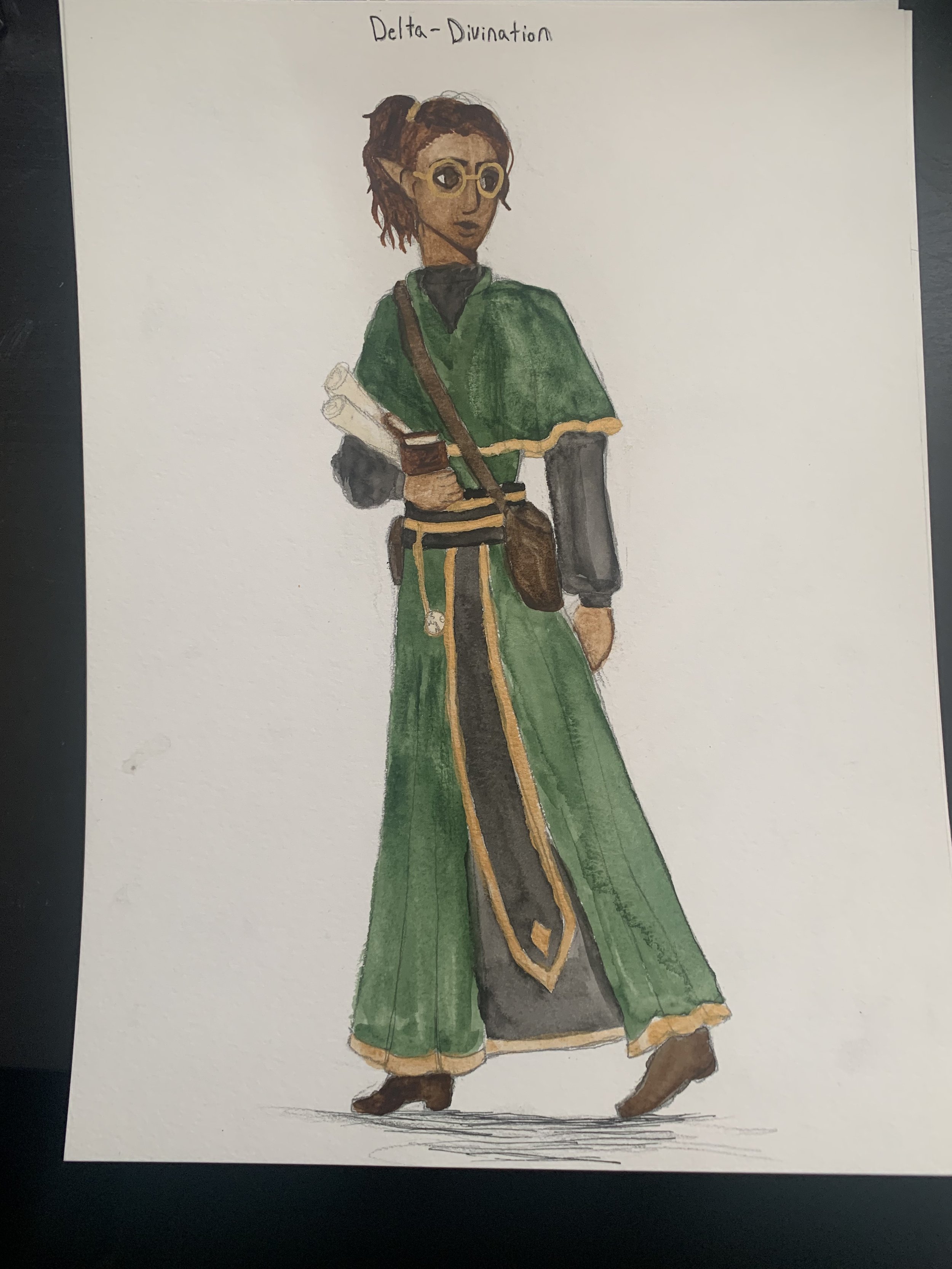 Dungeons and Dragons Character Design (watercolor, pencil, and ink)