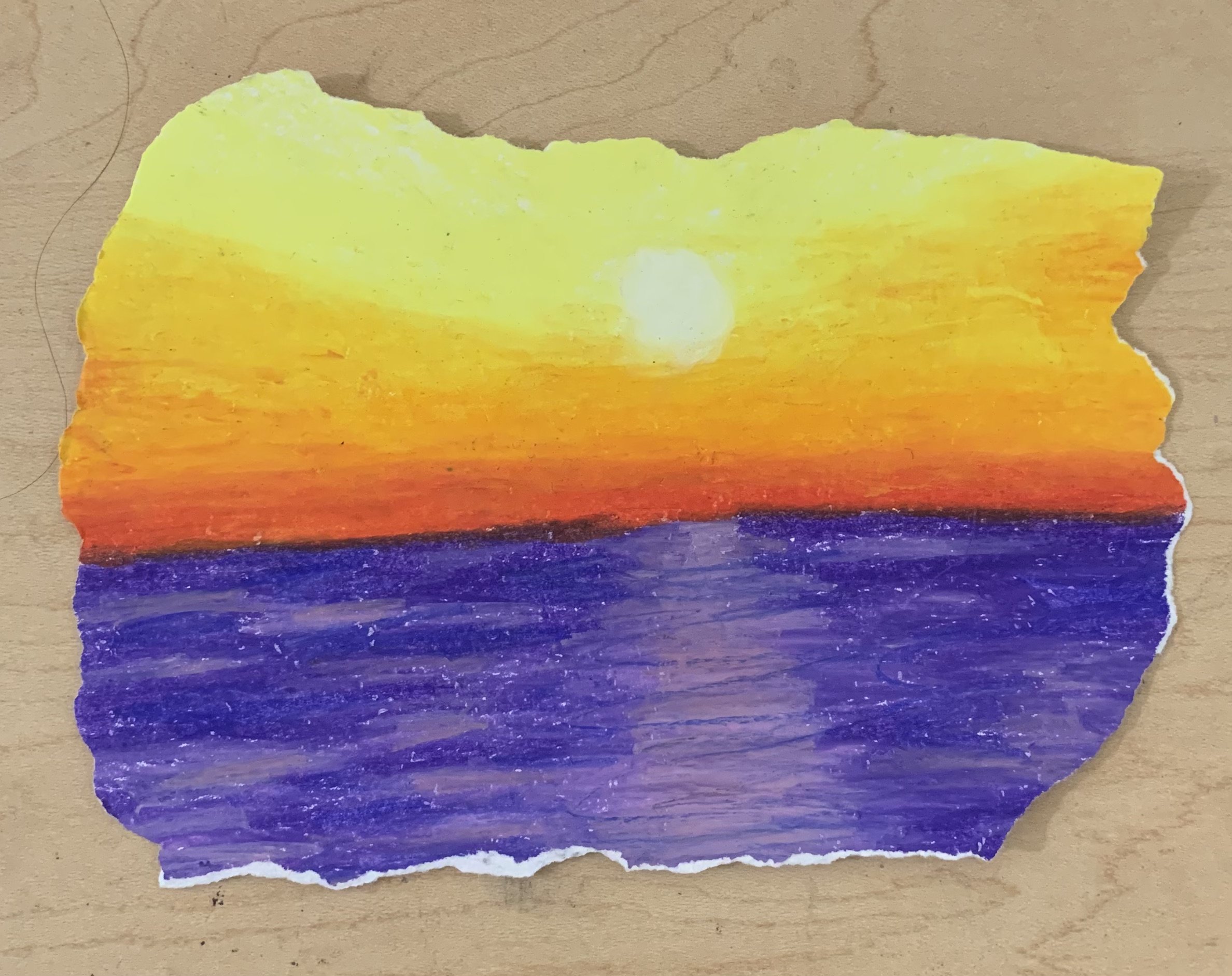 Ocean Landscape Study (oil pastel)