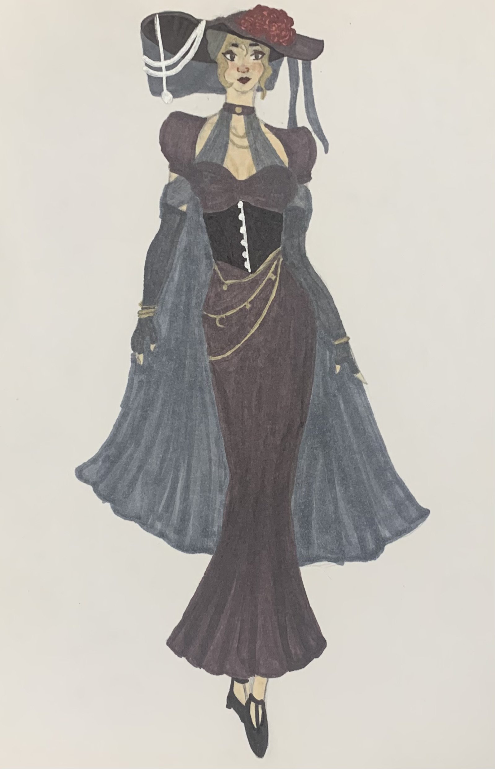 Fantasy Fashion Figure Design (alcohol marker and pencil)