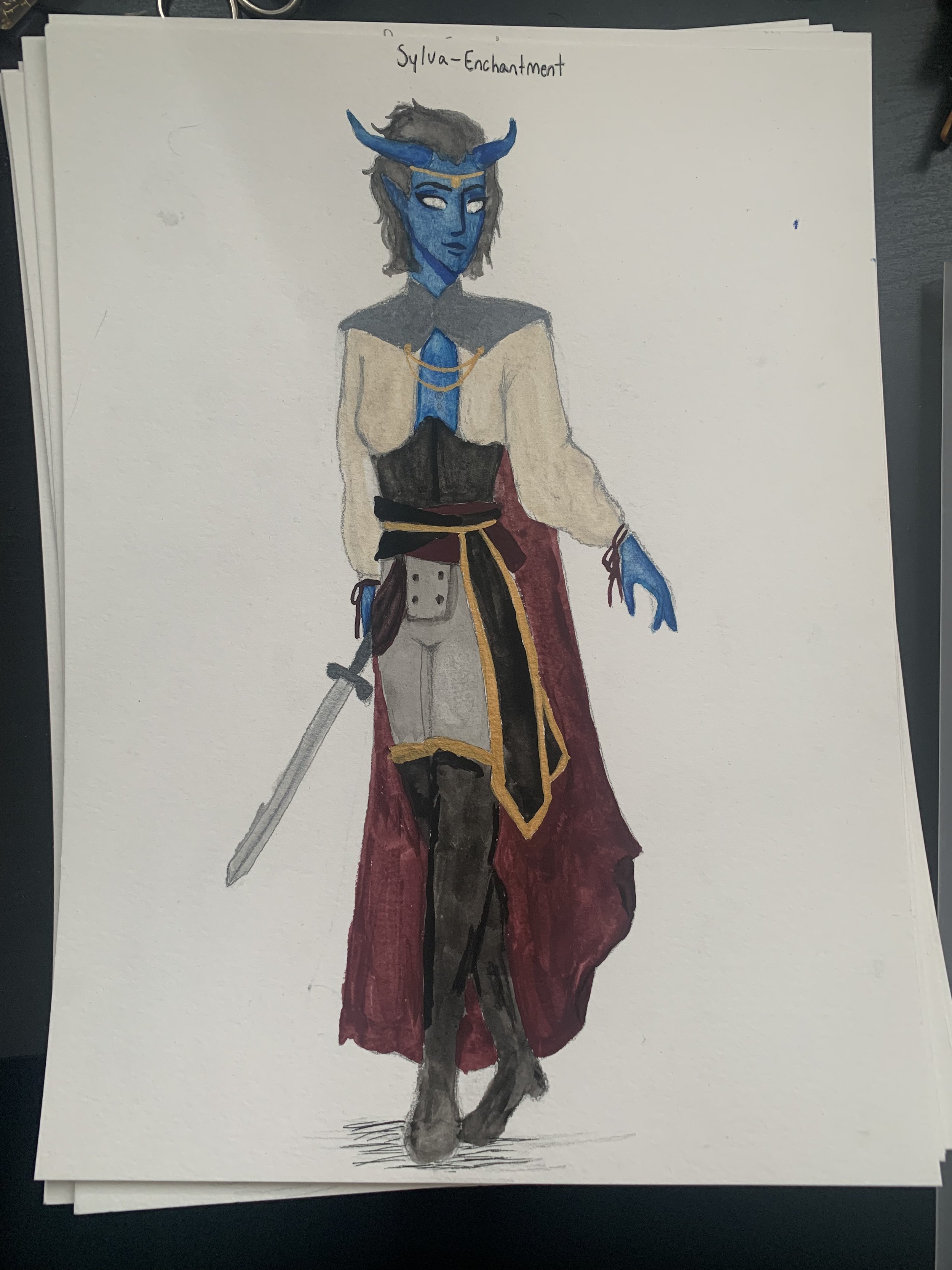 Dungeons and Dragons Character Design (watercolor, pencil, and ink)