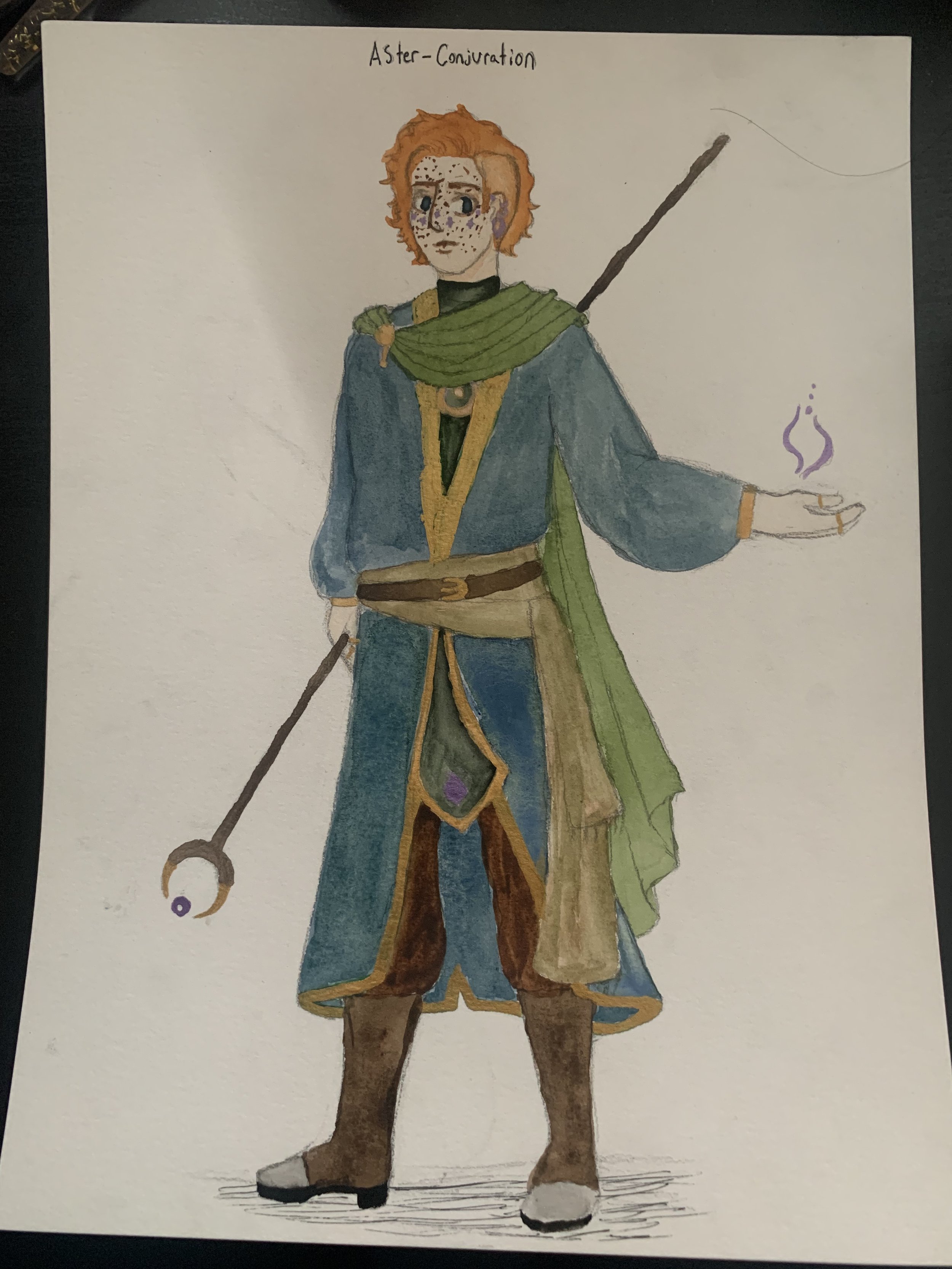 Dungeons and Dragons Character Design (watercolor, pencil, and ink)