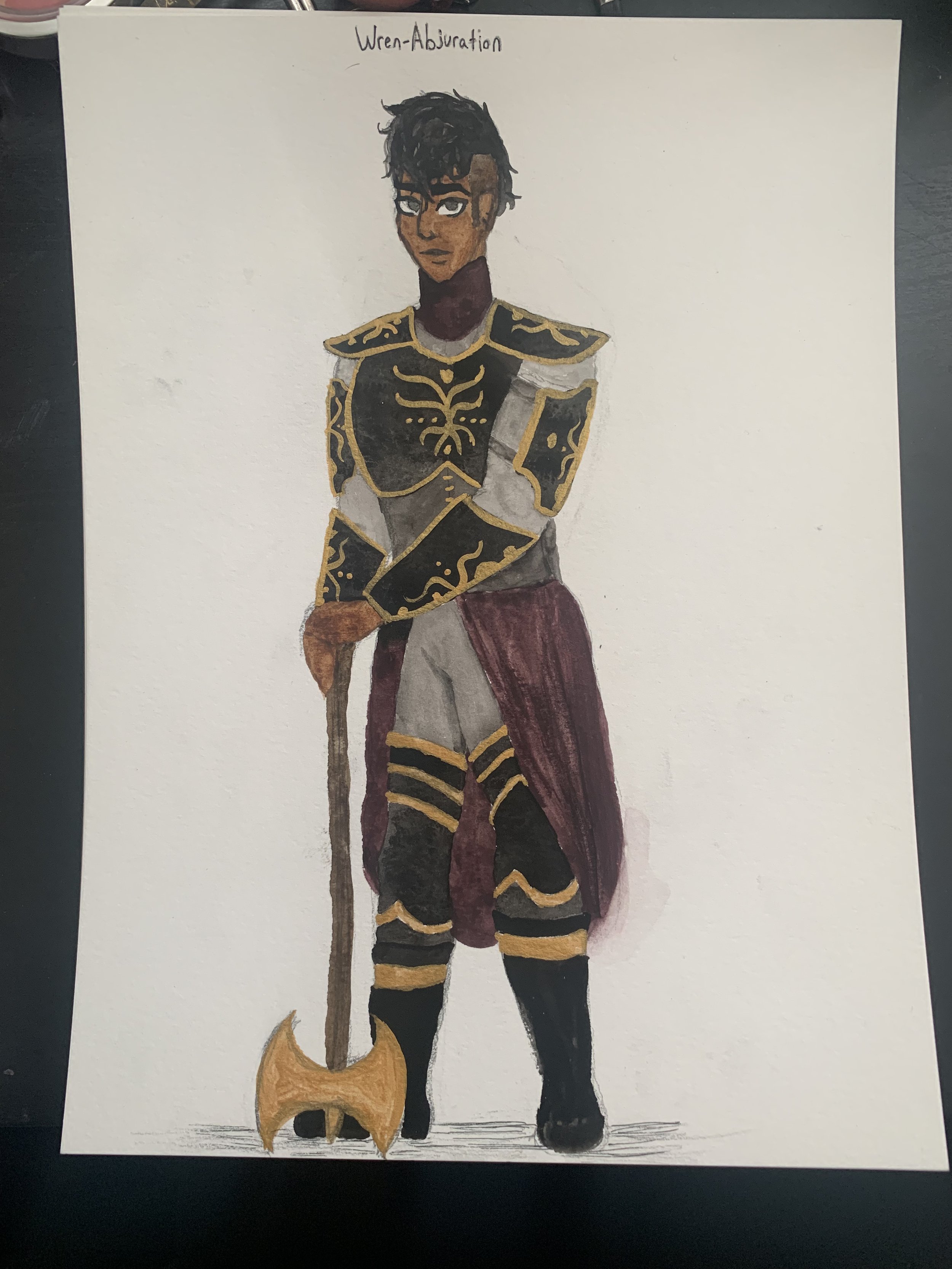 Dungeons and Dragons Character Design (watercolor, pencil, and ink)