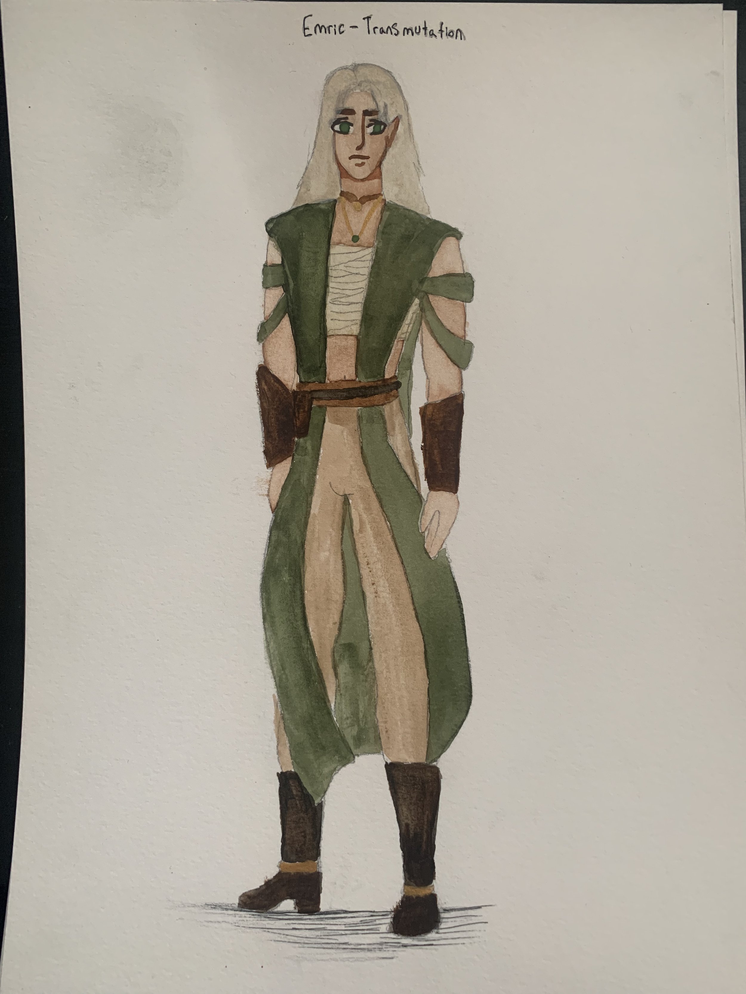 Dungeons and Dragons Character Design (watercolor, pencil, and ink)