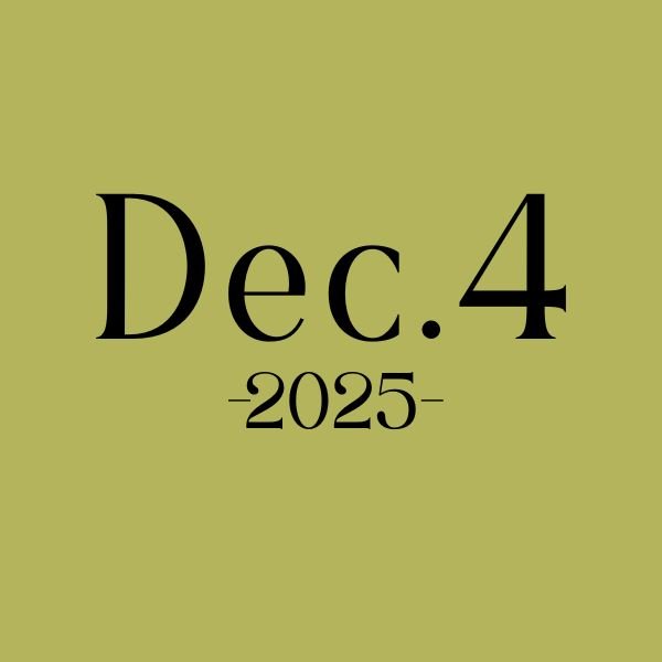 Event date: December 4, 2025, on a muted olive green background.