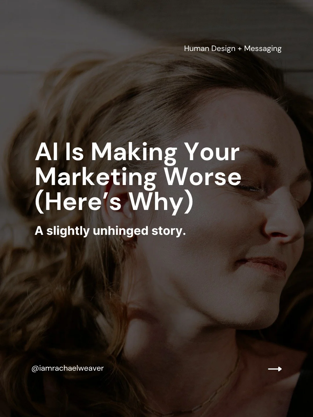 AI is amplifying all the wrong things.  As an old soul, a deeply feeling spiritual person, my soul will not allow me to be in-authentic.  I'm allergic to marketing tactics and hustling.  I work hard, but I do it my way. 

The second I handed over my 