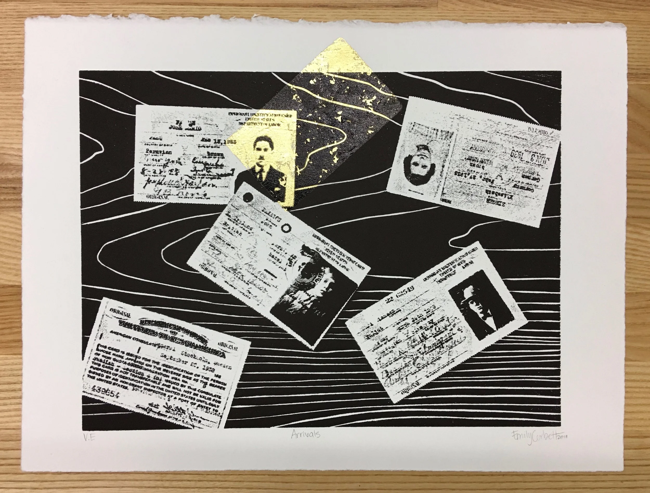 V.E. Arrivals, relief print, 2018 cop.jpeg