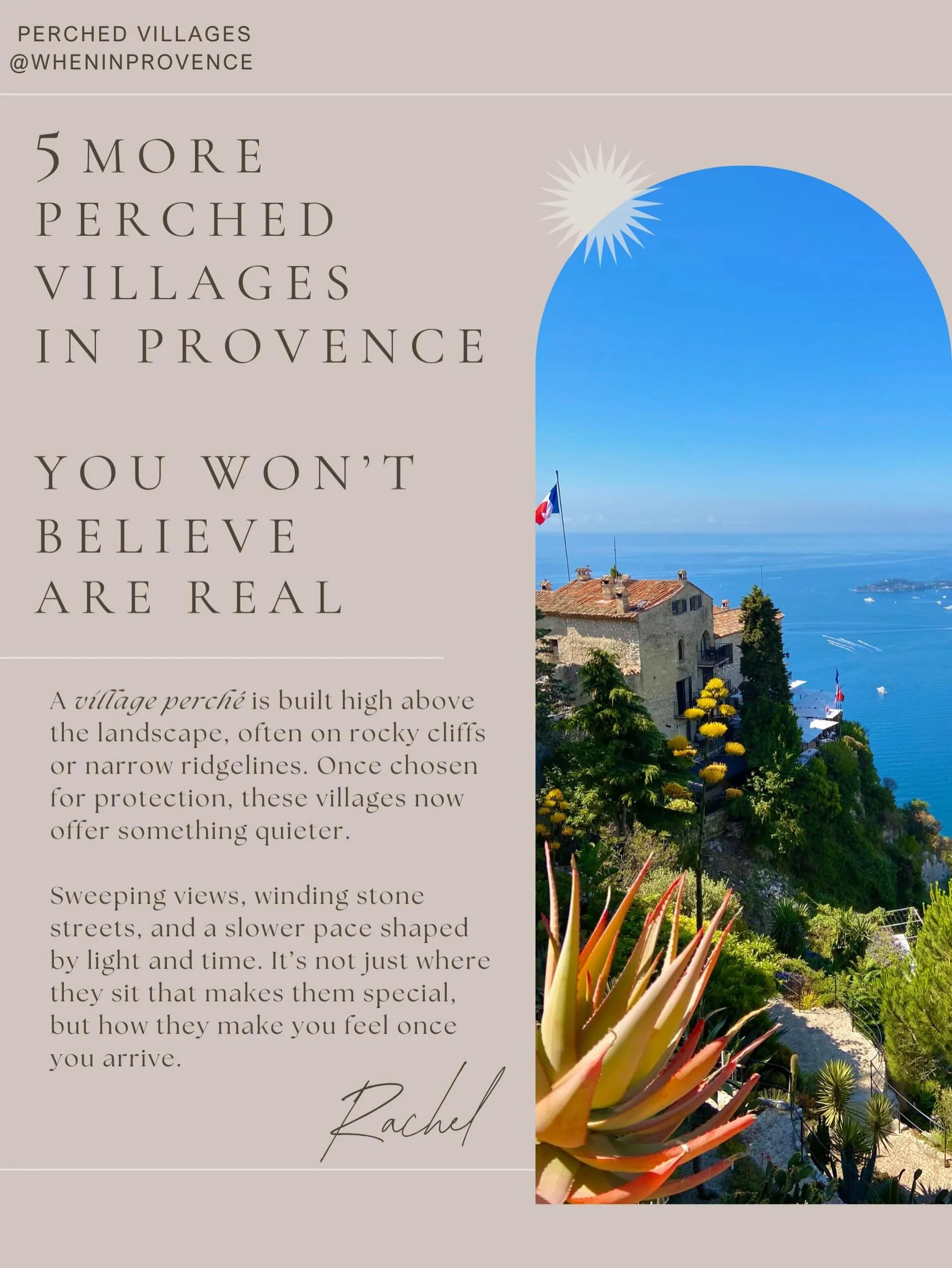 Perched villages have a way of making you feel like you&rsquo;ve stepped into another era. ☀️

I was waiting tables to help put myself through my master&rsquo;s program when a customer overheard me talking about an upcoming trip to France. Before she
