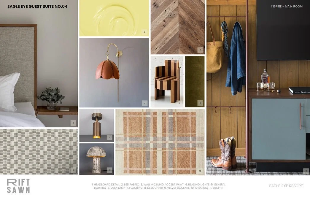 This concept for Eagle Eye Resort is full of color, patchwork themes, and wavy curves 〰️